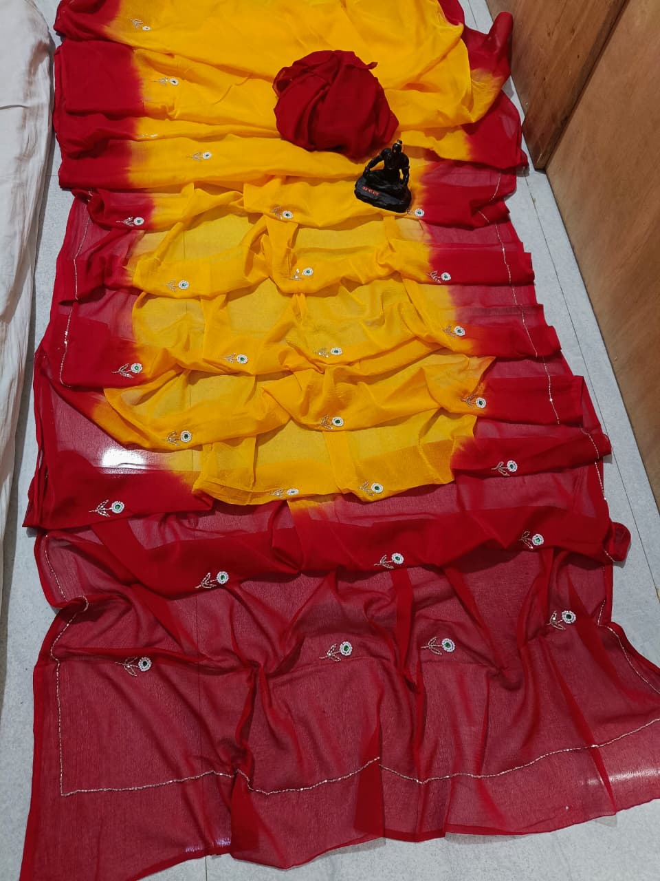 Multi shades half pure shiffon sarees