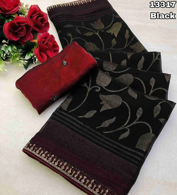 Georgette fool print floral 🌺 design saree✨