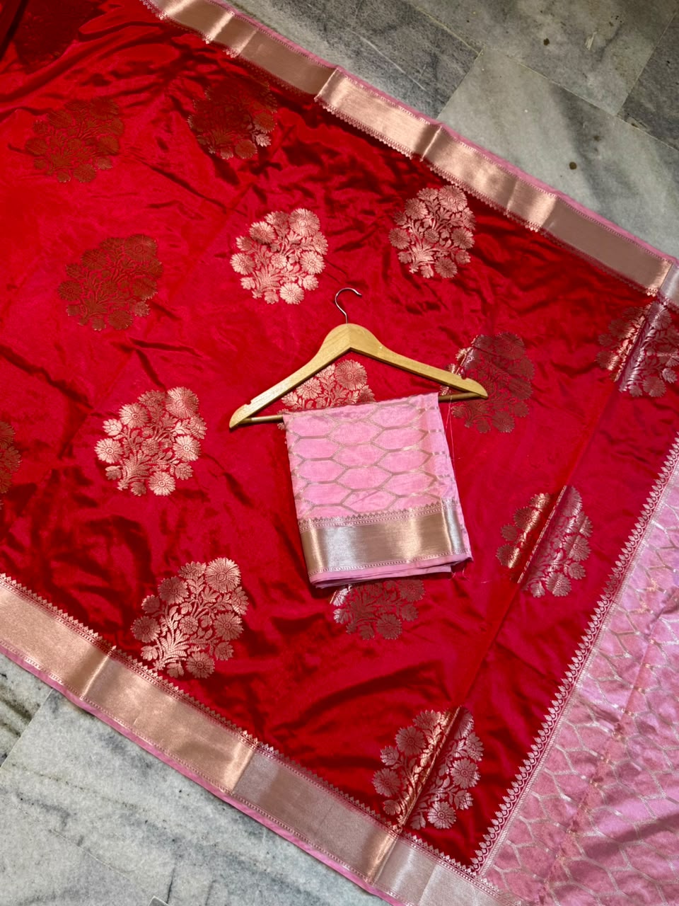 Banarasi katan silk fabric saree