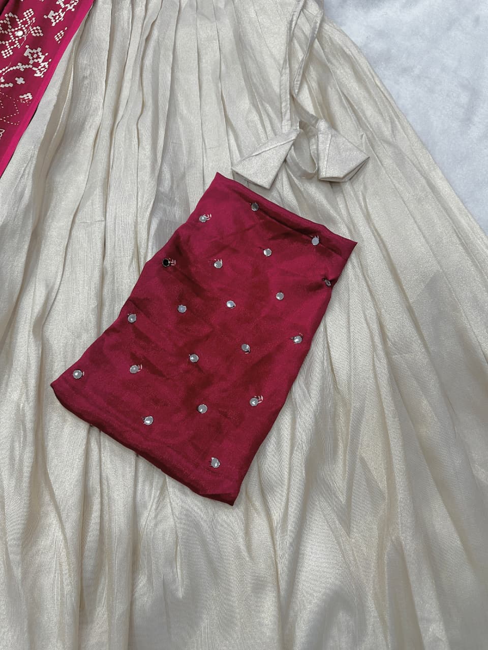 crep Ajrak Silk lehengas