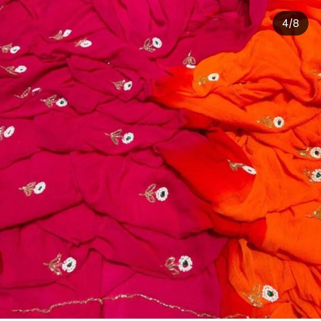 Multi shades half pure shiffon sarees
