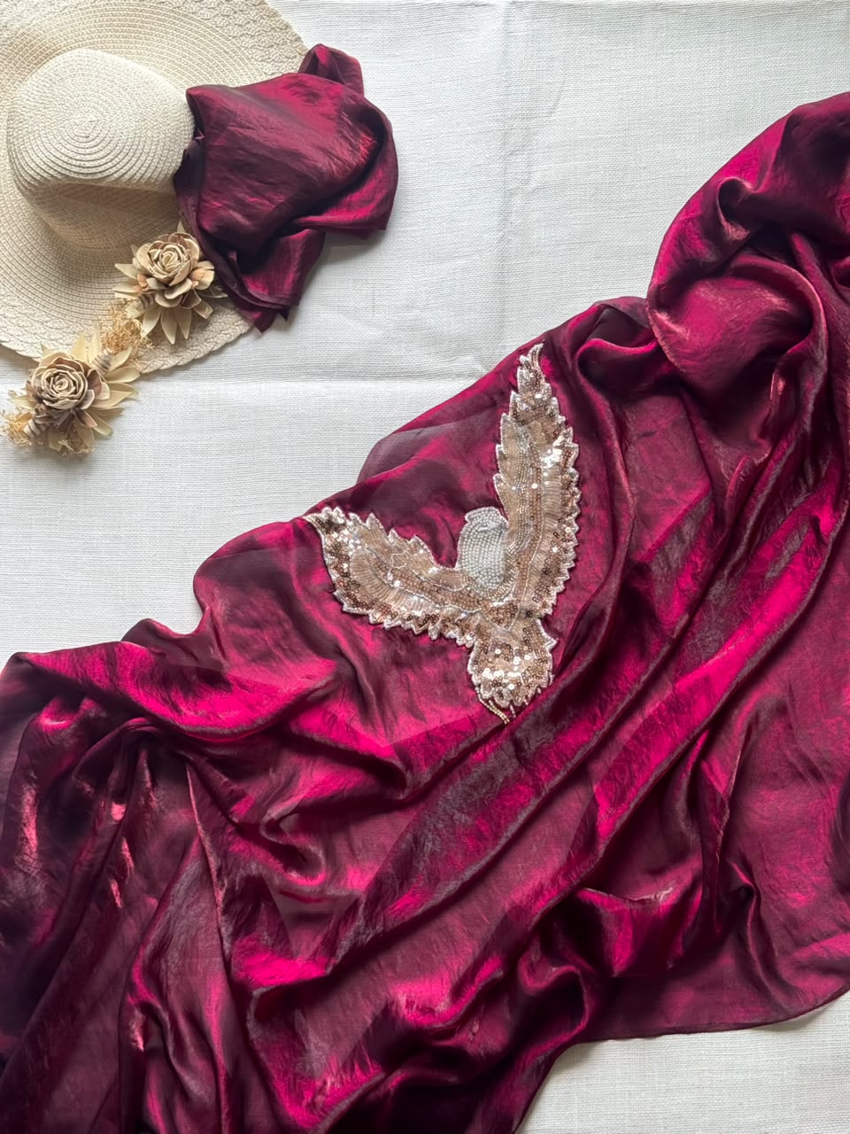 Eagle 🦅 patch hand work saree ✨