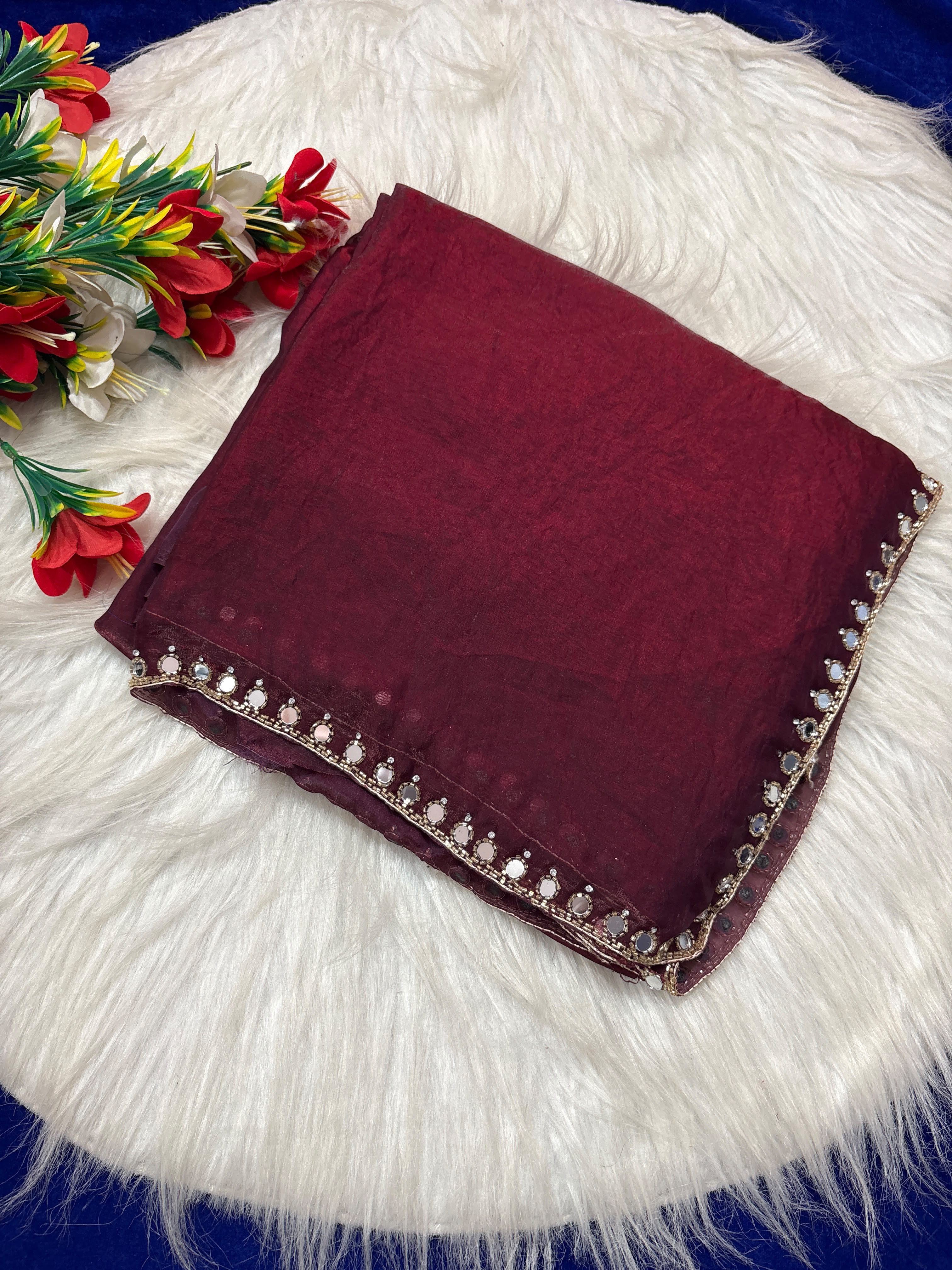 Neela mirror work sarees ✨