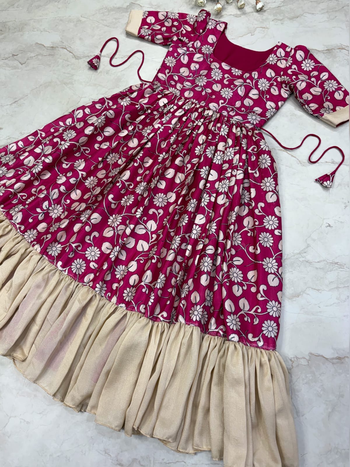 Kalamkari vichitra silk gown ✨