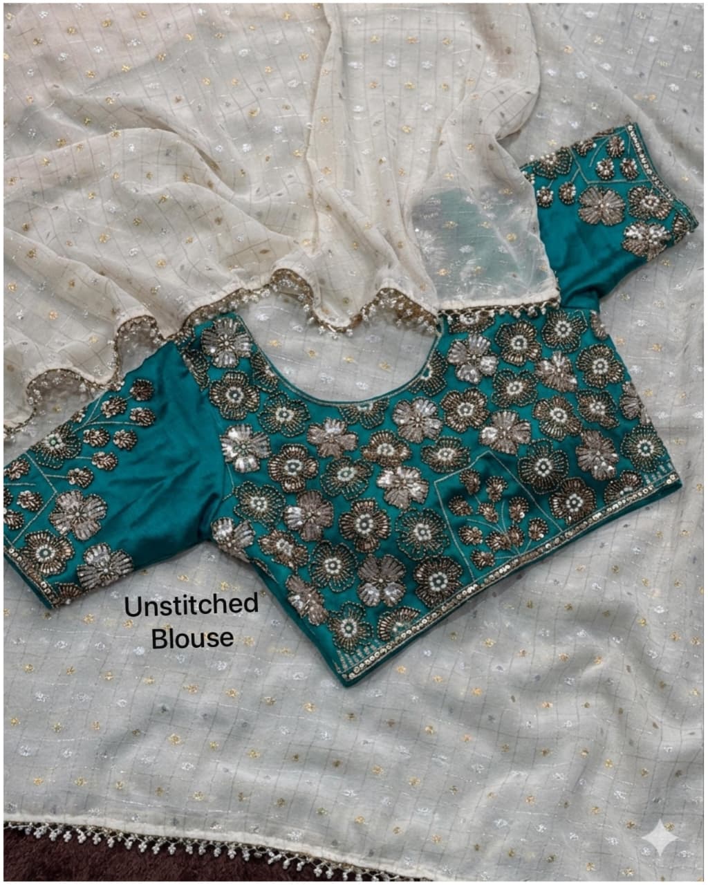 Cruchy georgette designer saree
