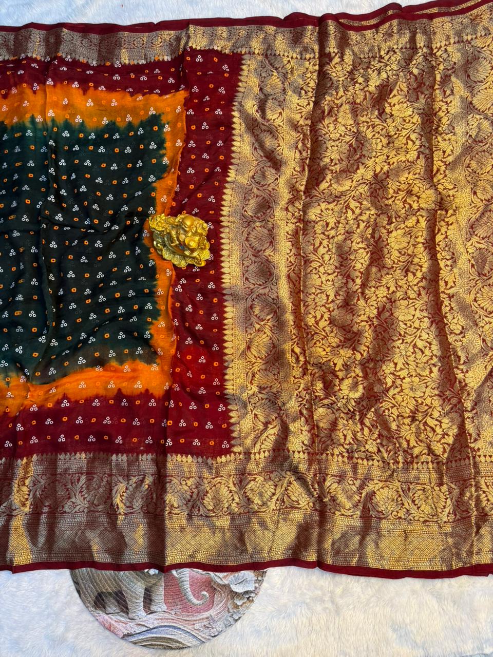 Kanjivaram bandhini silk saree