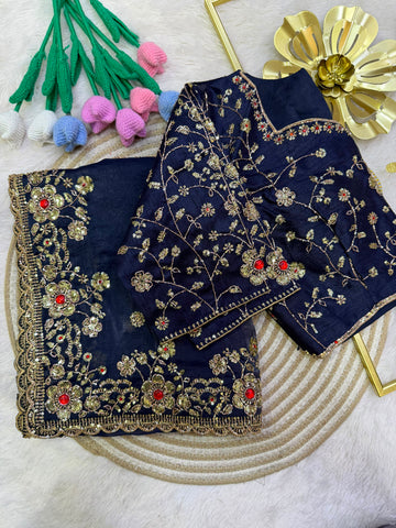 Designer dual shade saree✨
