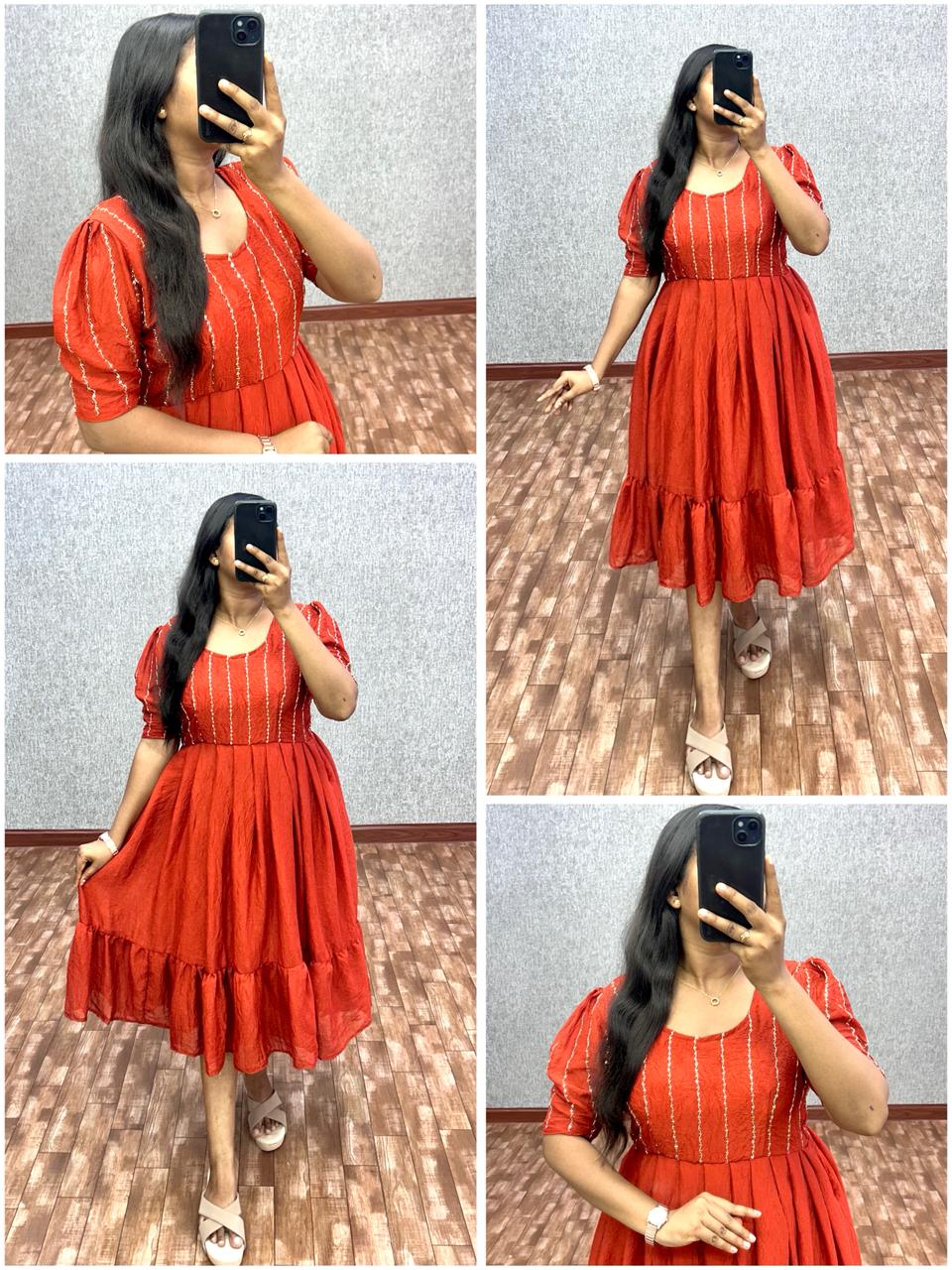 Rangoli crush silk frocks