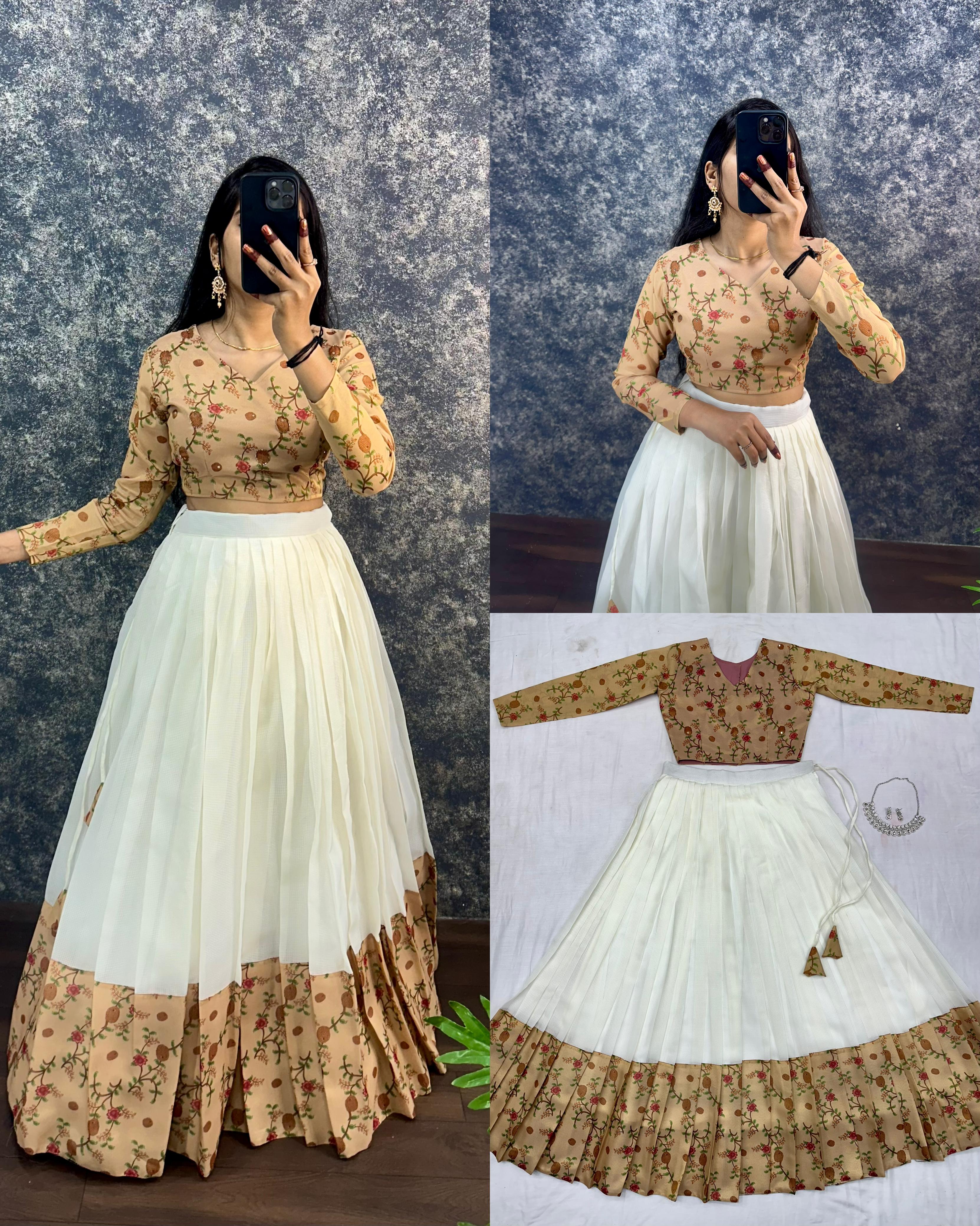 kota Doria crop top lehenga