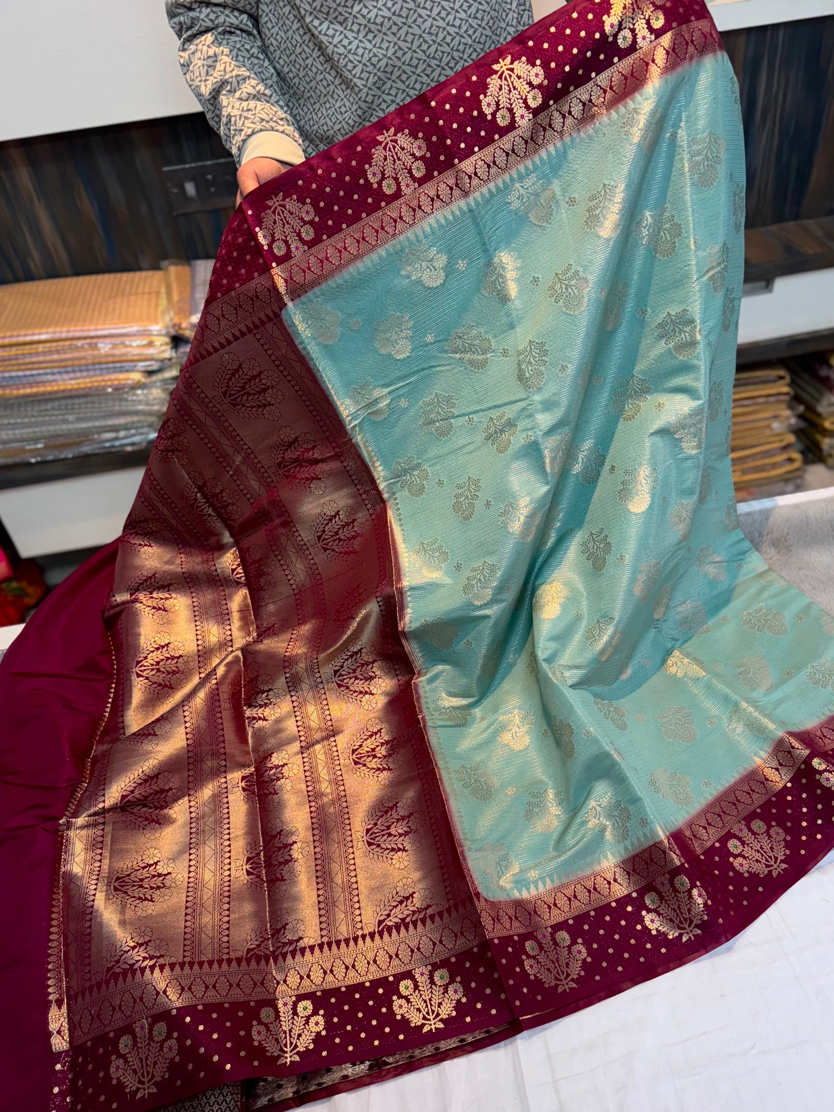 Banarasi semi Rao mango soft silk sarees