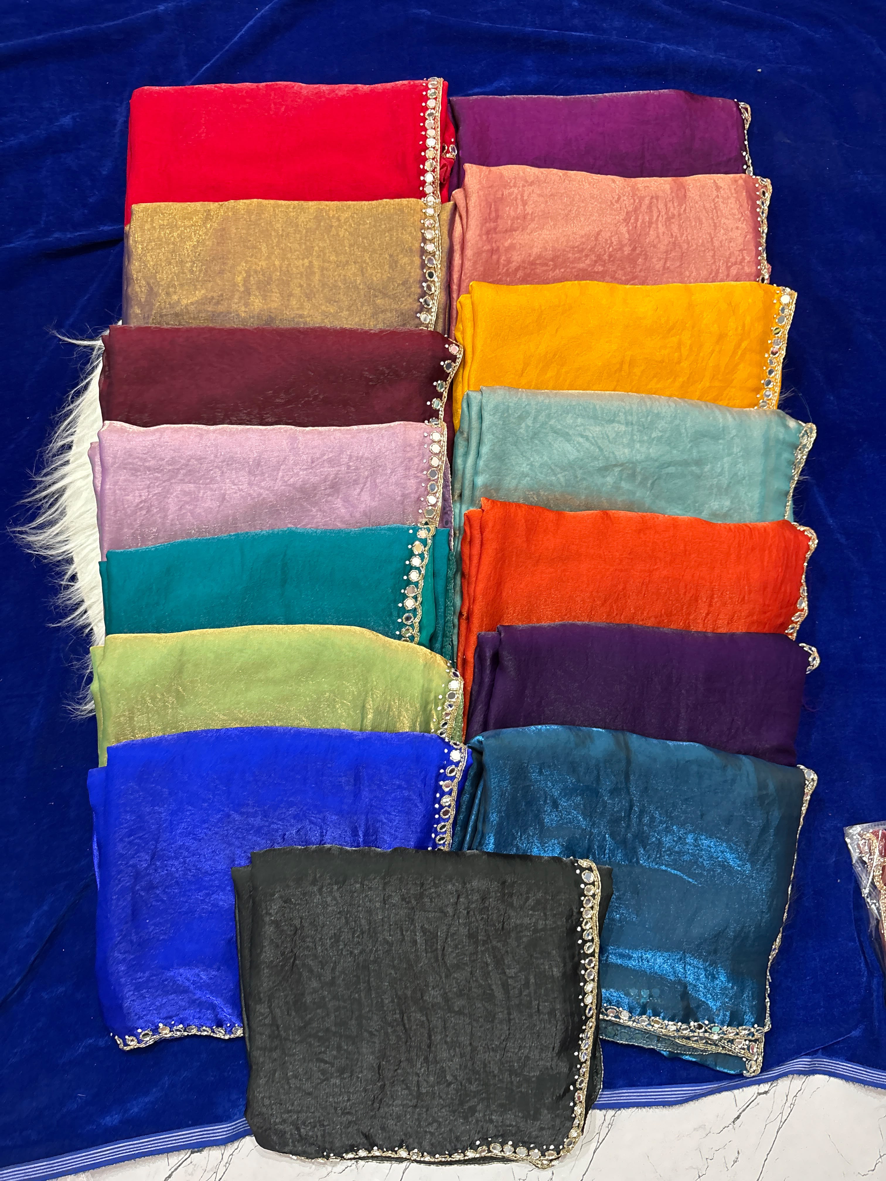 Neela mirror work sarees ✨