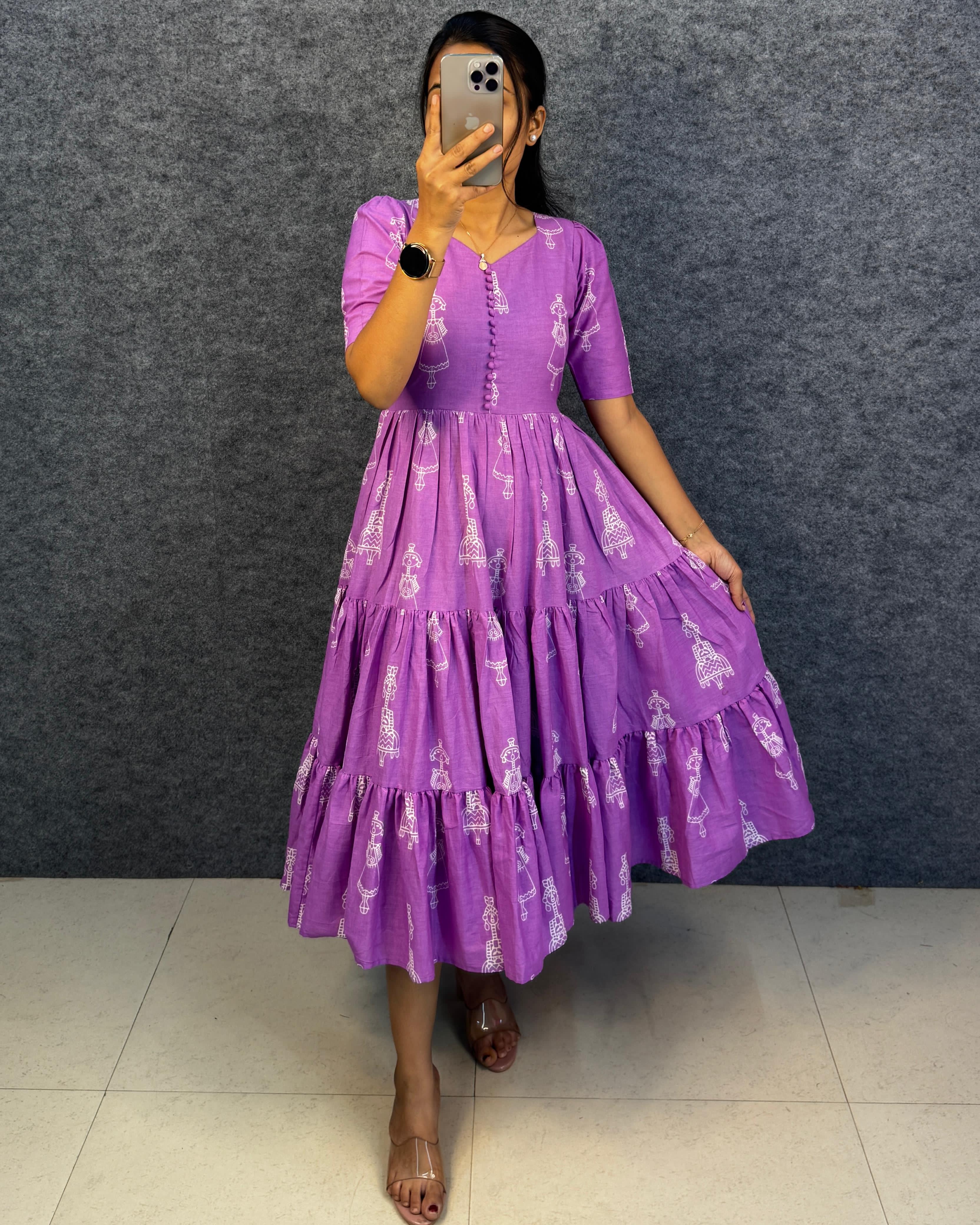 Warli printed doll maxi gowns