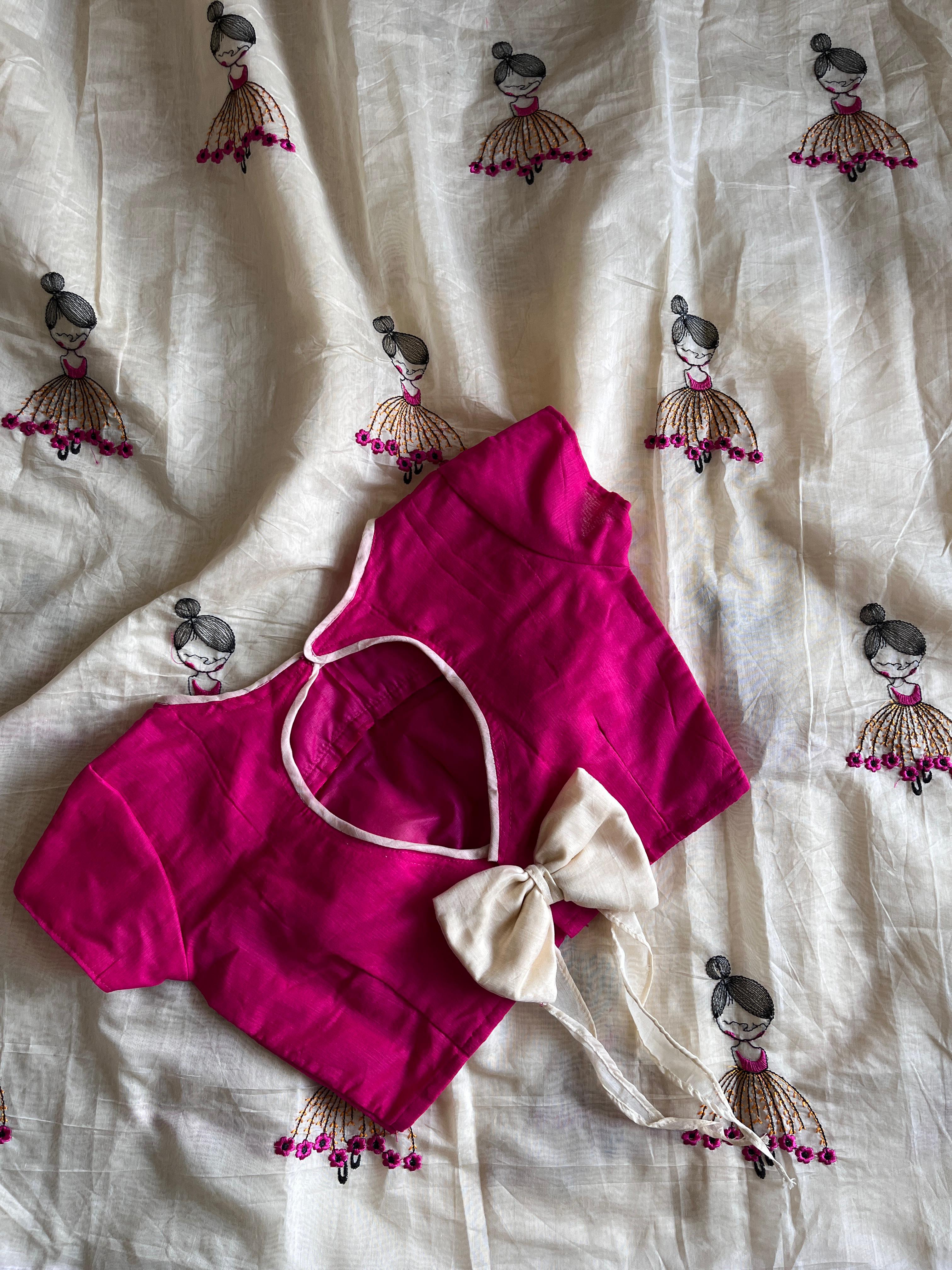 Baby doll chenderi cotton saree
