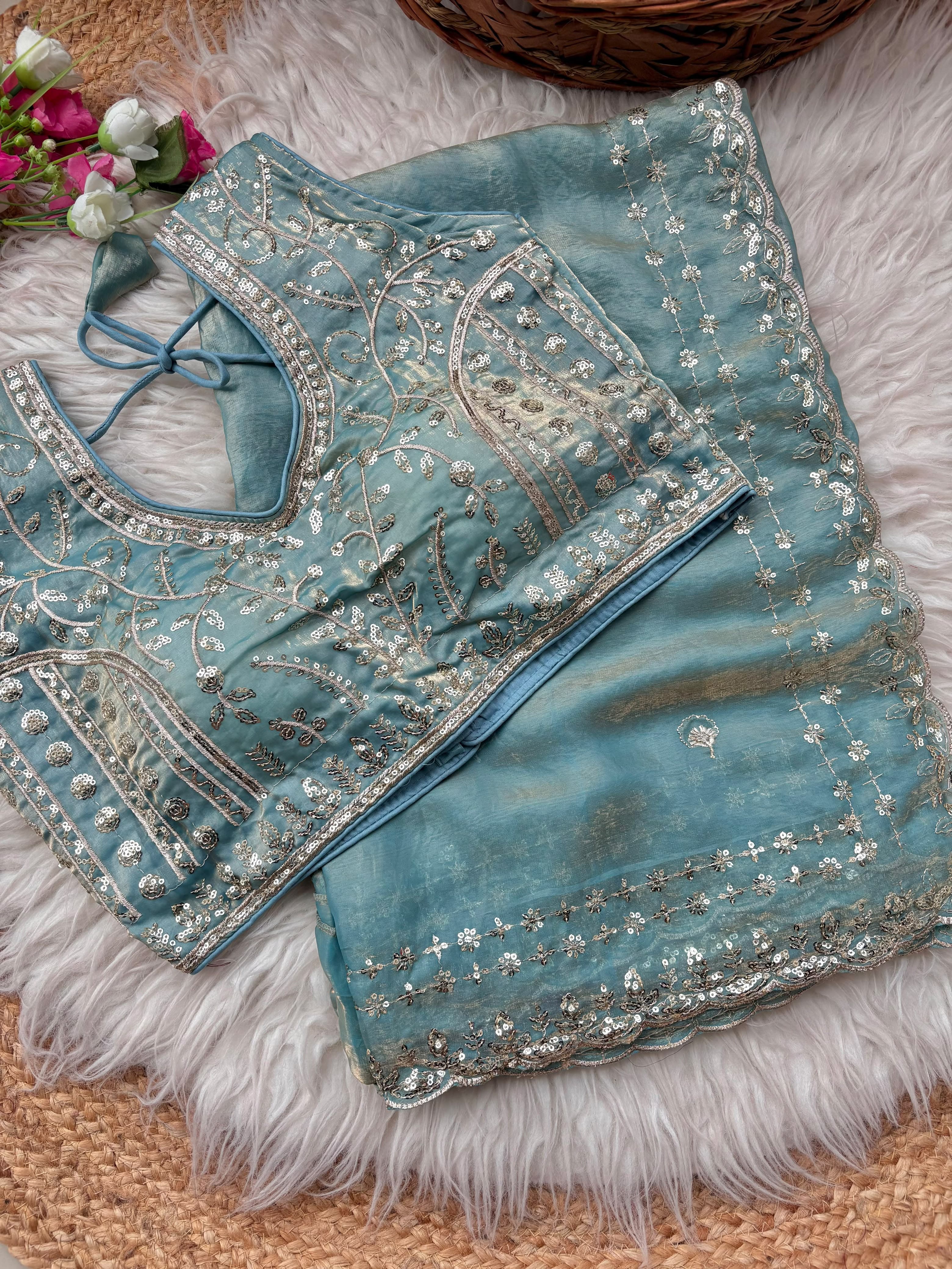 Fendy sattin designer saree ✨