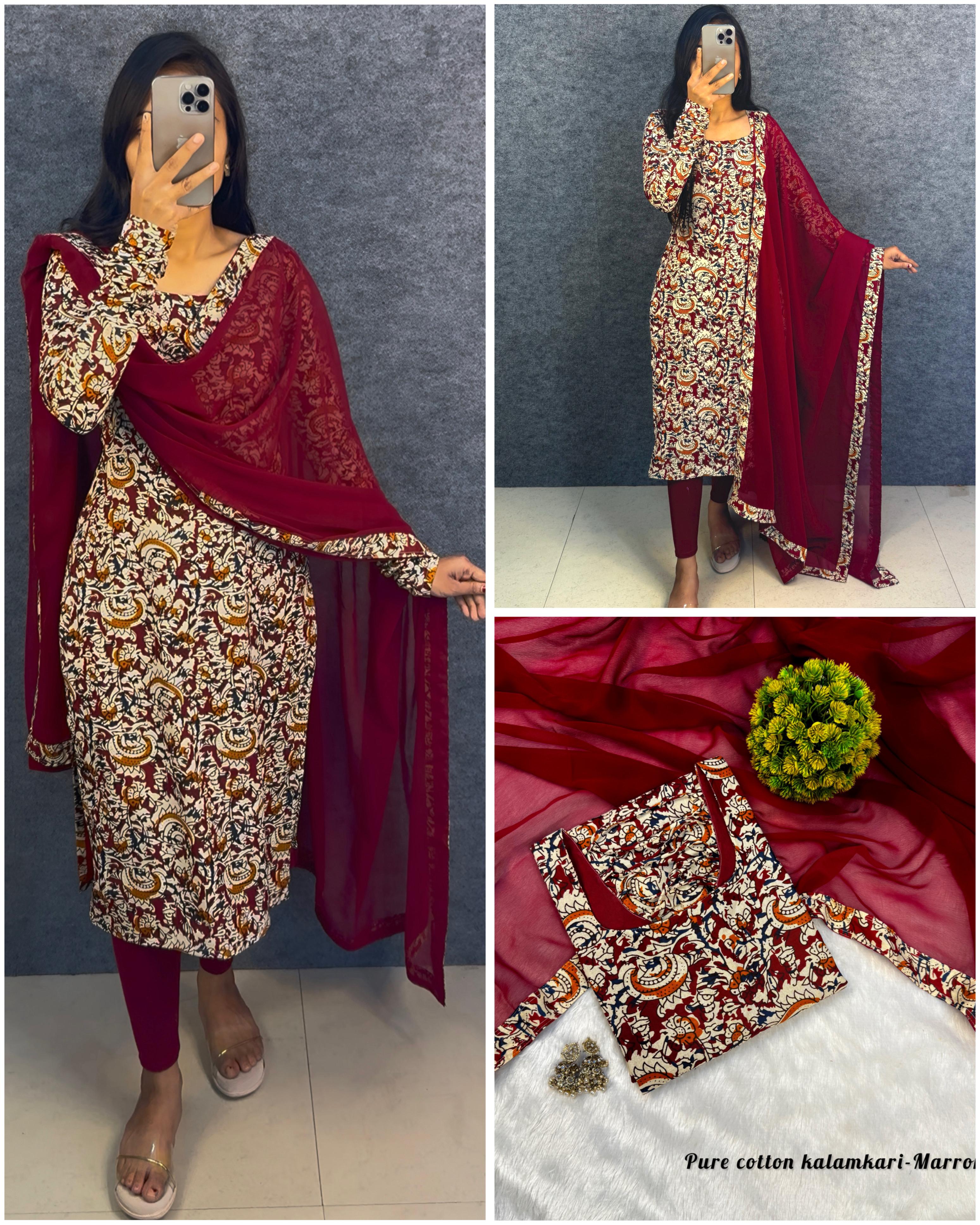 3 piece kalamkari inspired design set