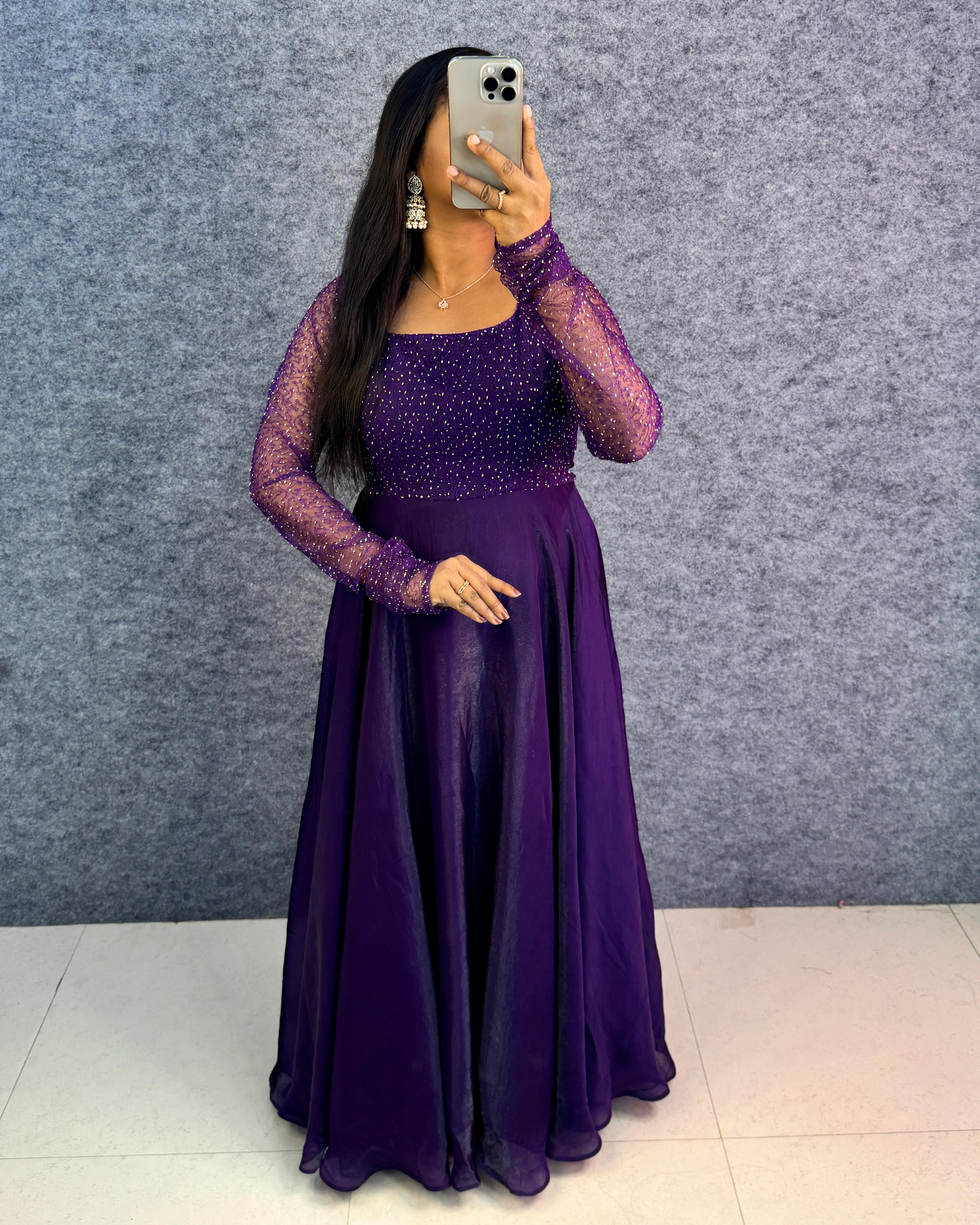 Party wear draping style gown outfit