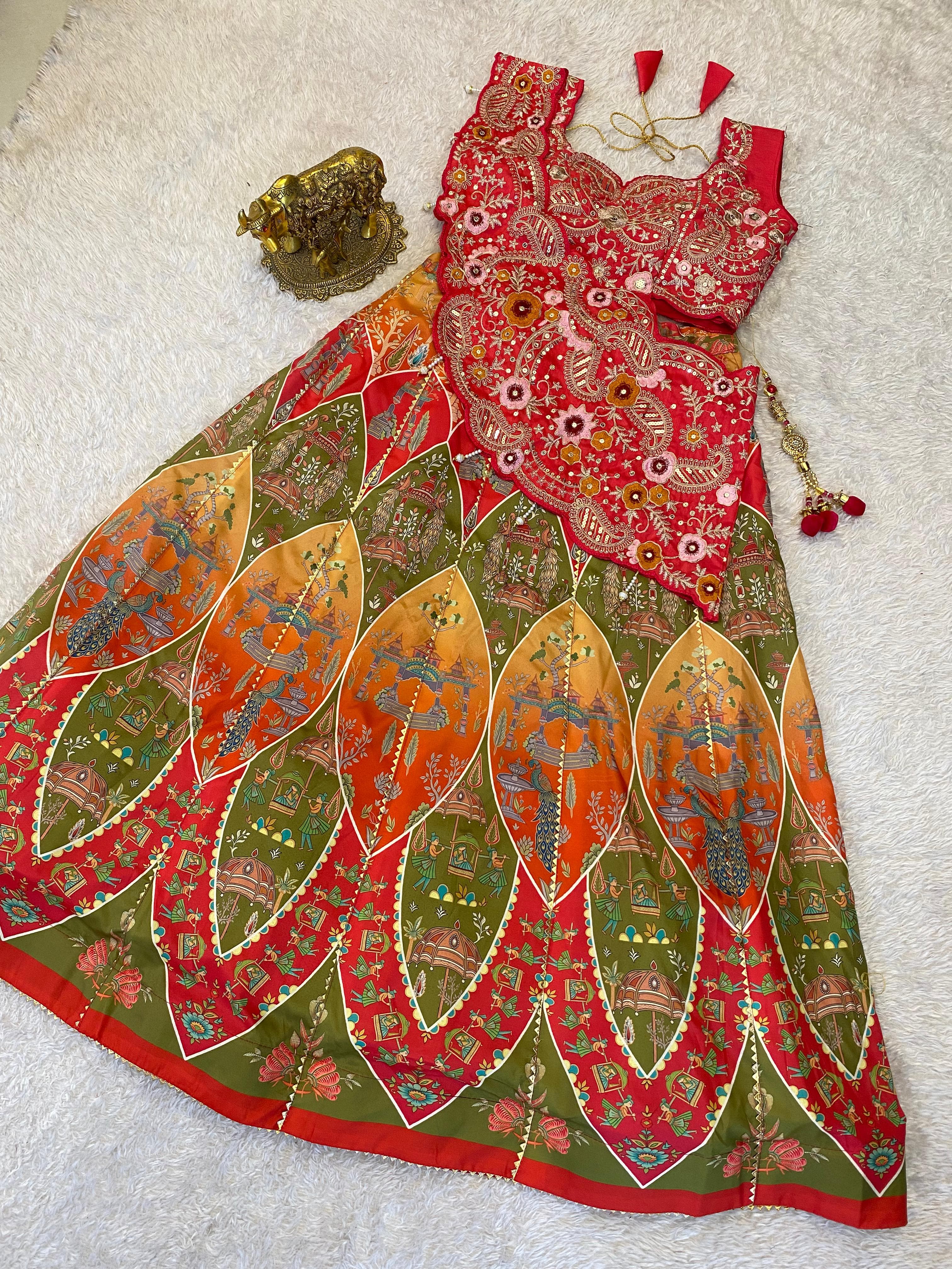 New super embroidery cording work lehenga choli set