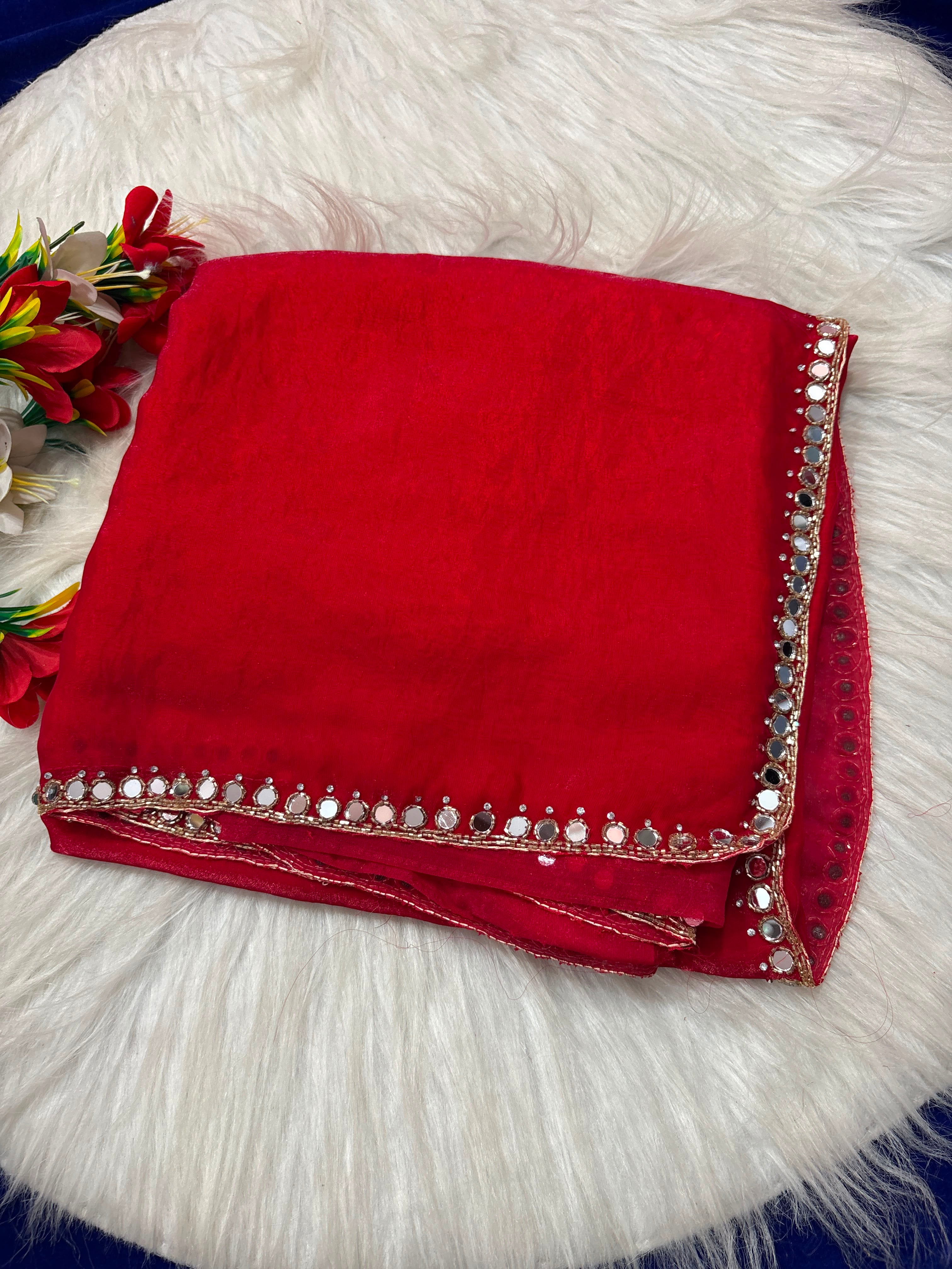 Neela mirror work sarees ✨