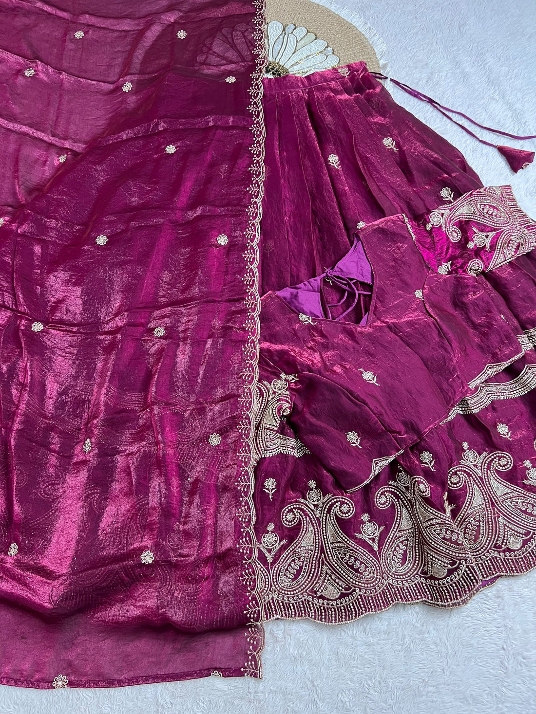Space silk Fully stitched lehenga set ✨