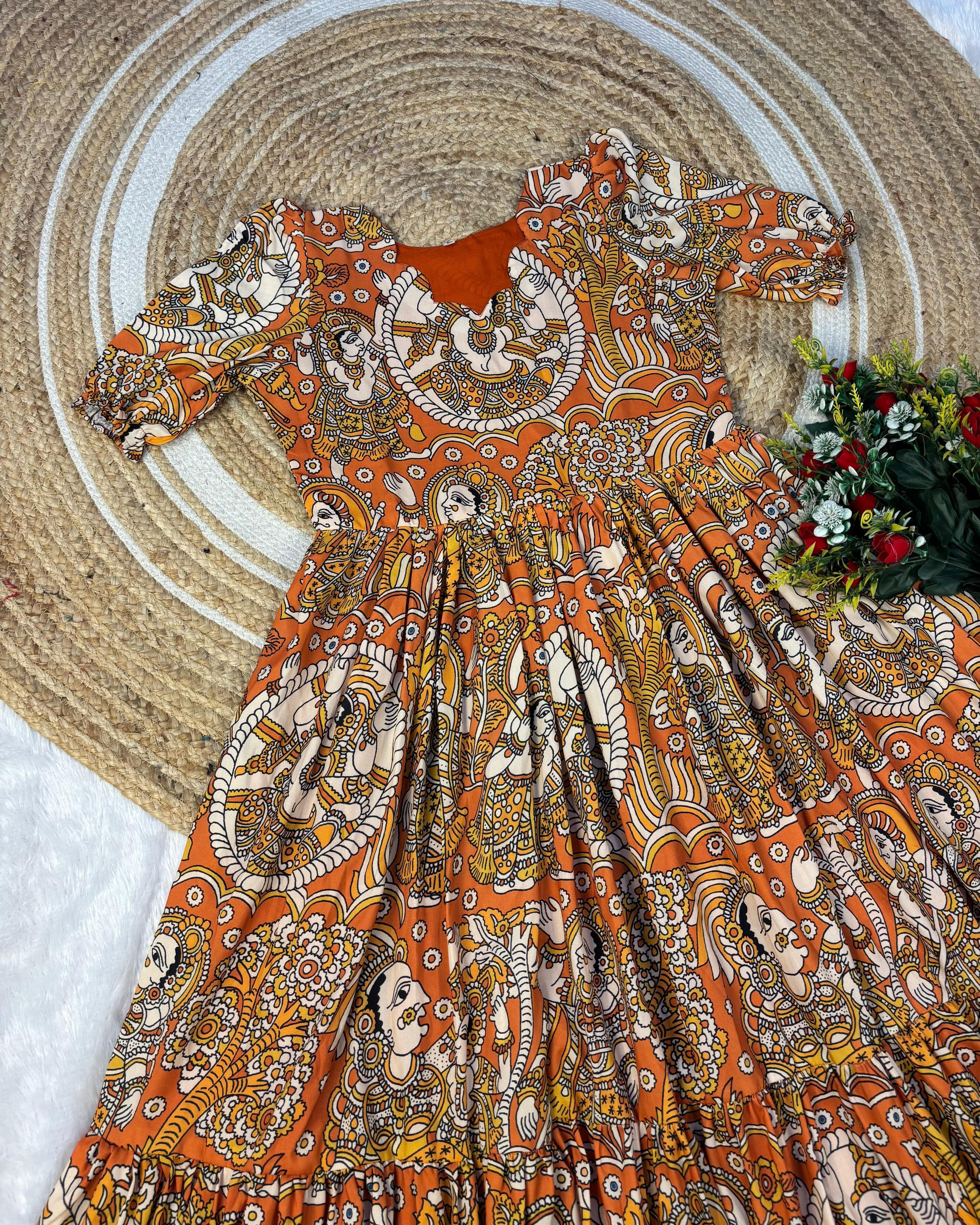 Kalamkari inspired maxi gowns
