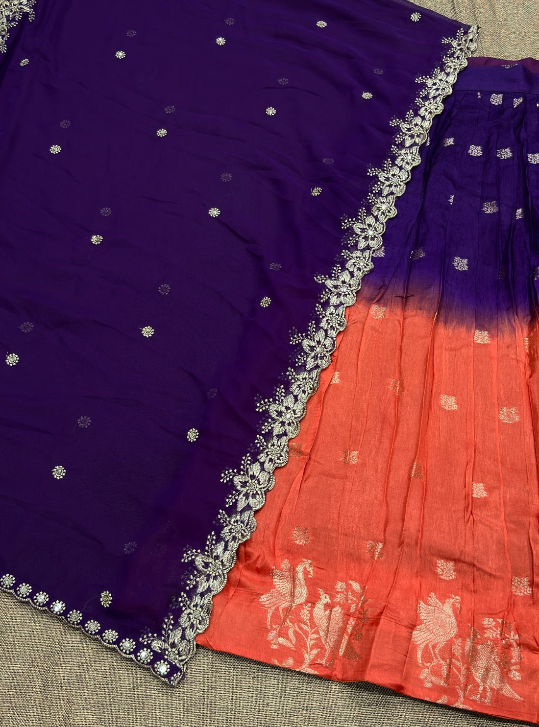 Fully stitched Viscose dola silk lehenga