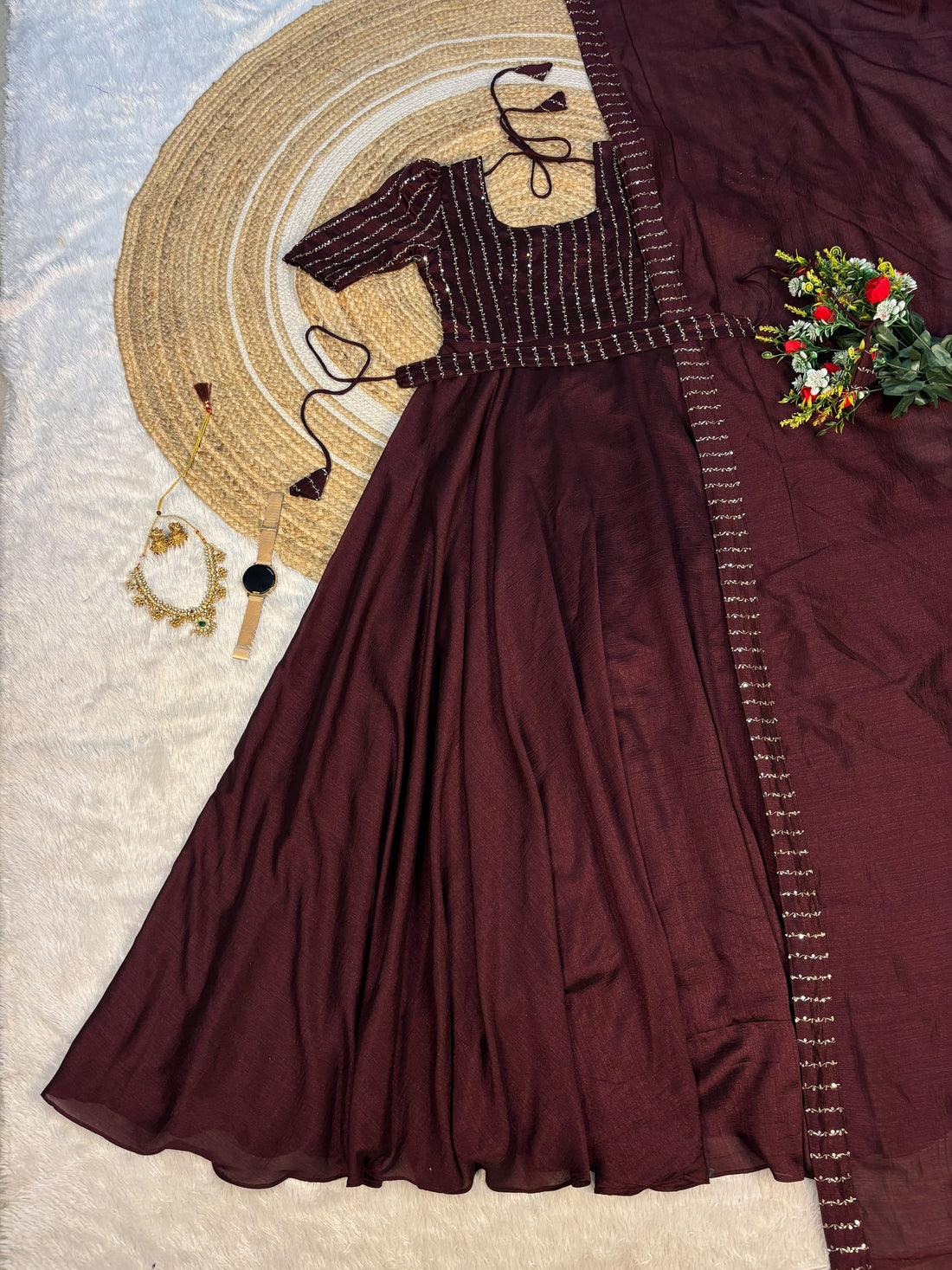 Blooming vichitra silk 3 in one outfit ✨