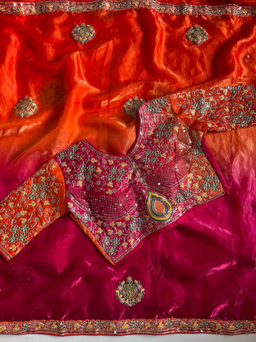Elegant dual shade designer saree