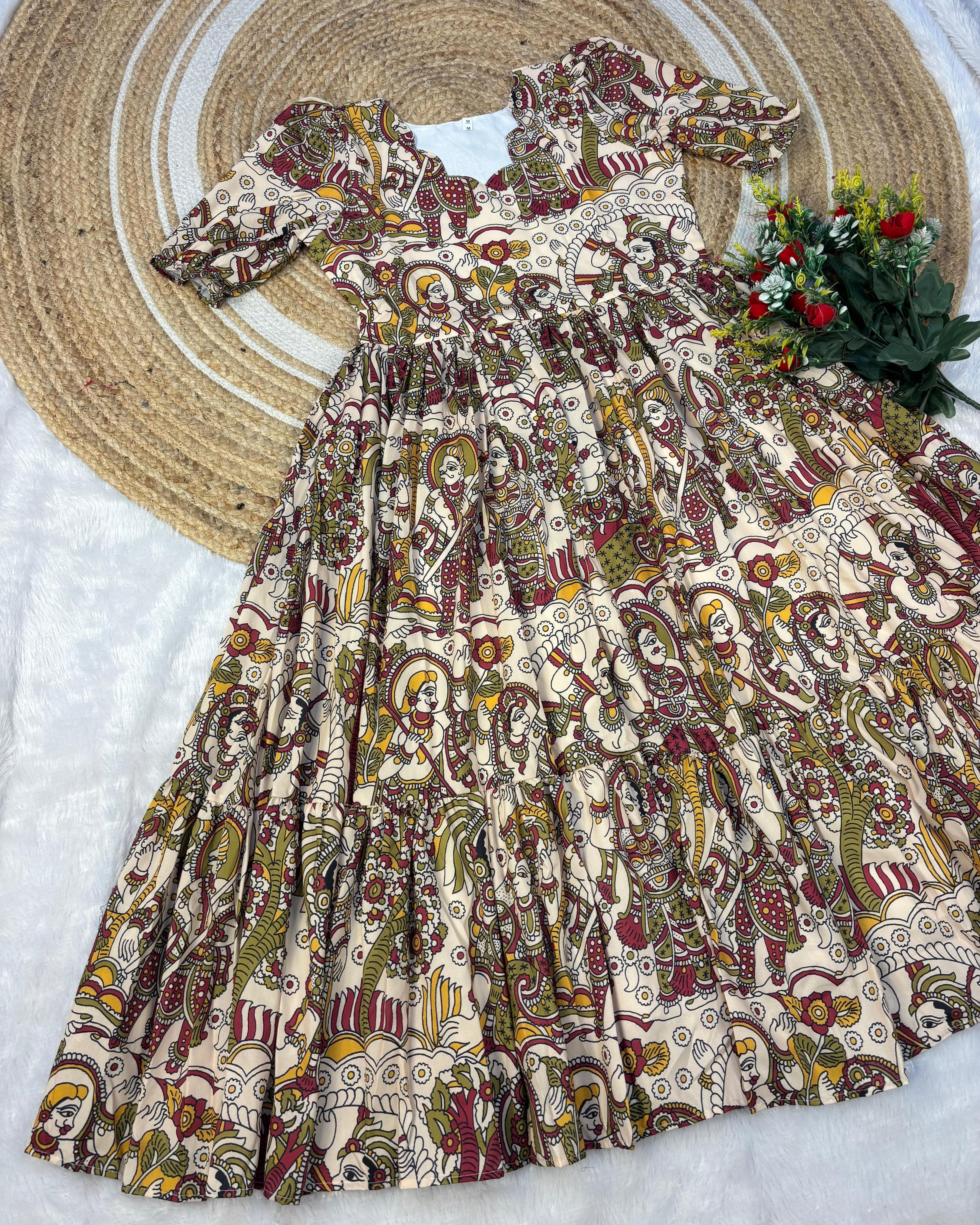 Kalamkari inspired maxi gowns