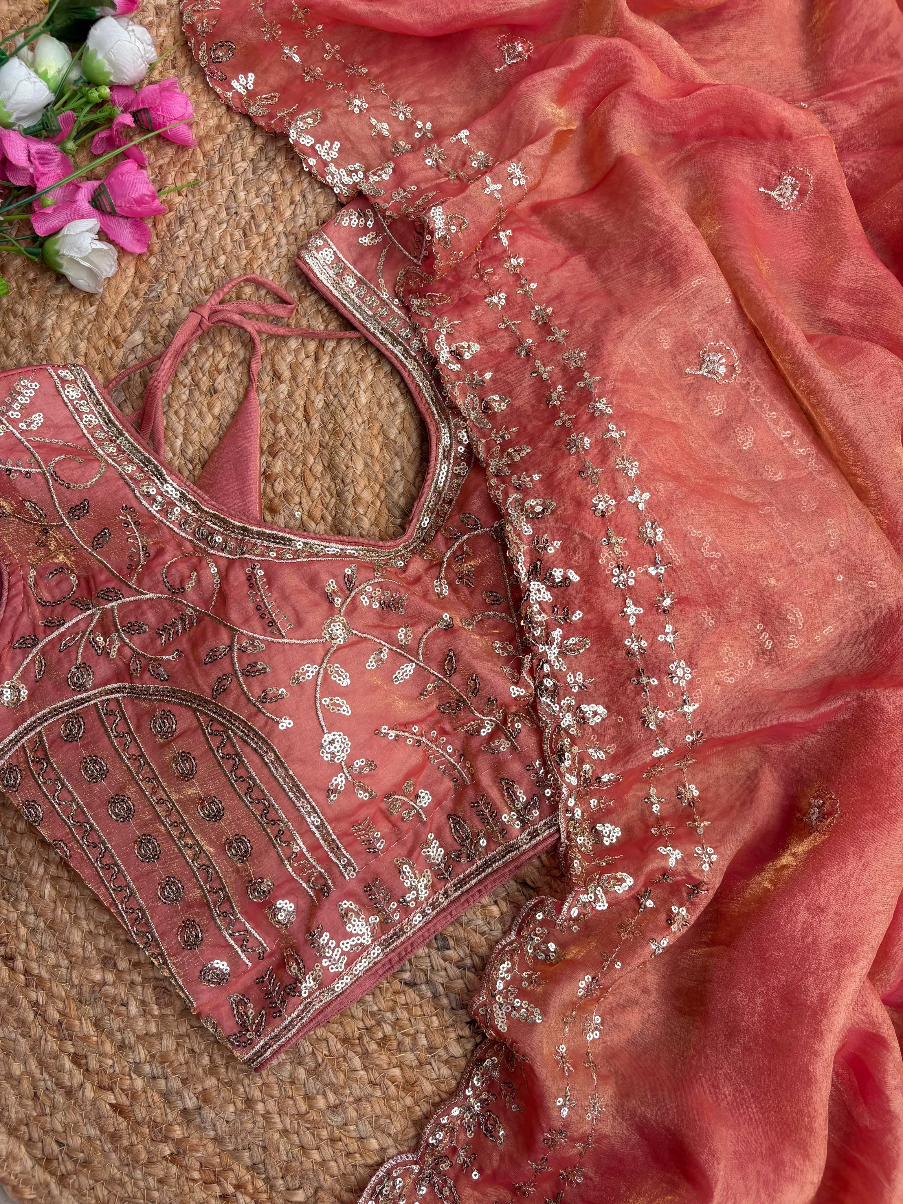 Fendy sattin designer saree ✨