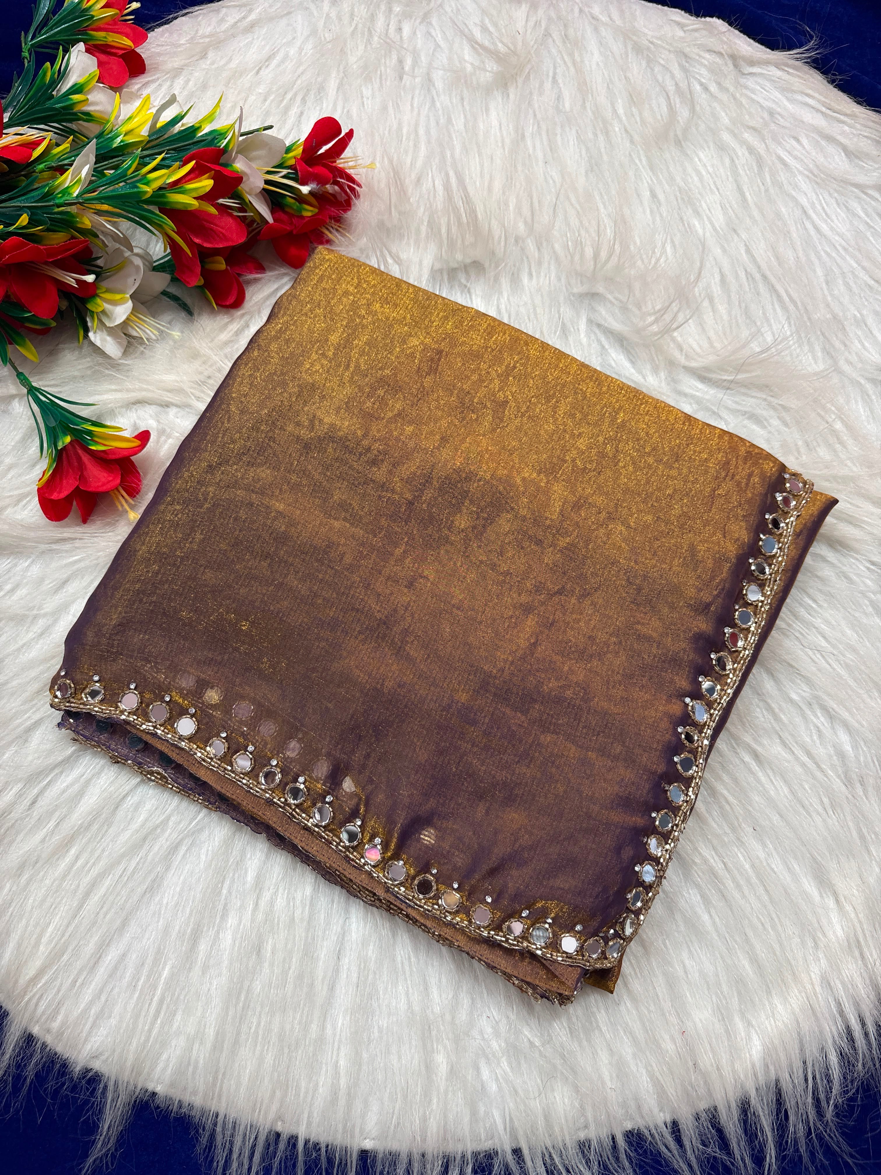 Neela mirror work sarees ✨