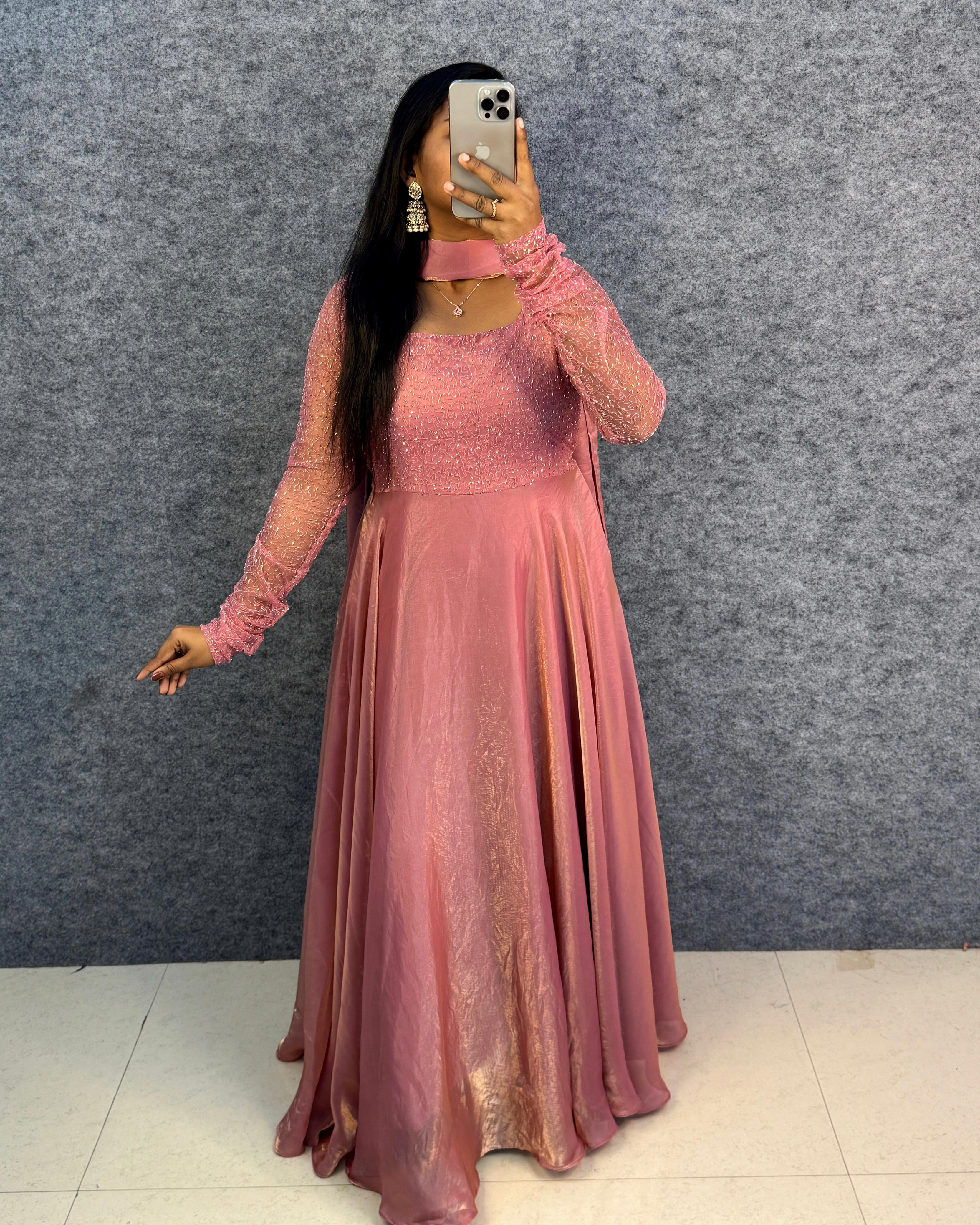 Party wear draping style gown outfit