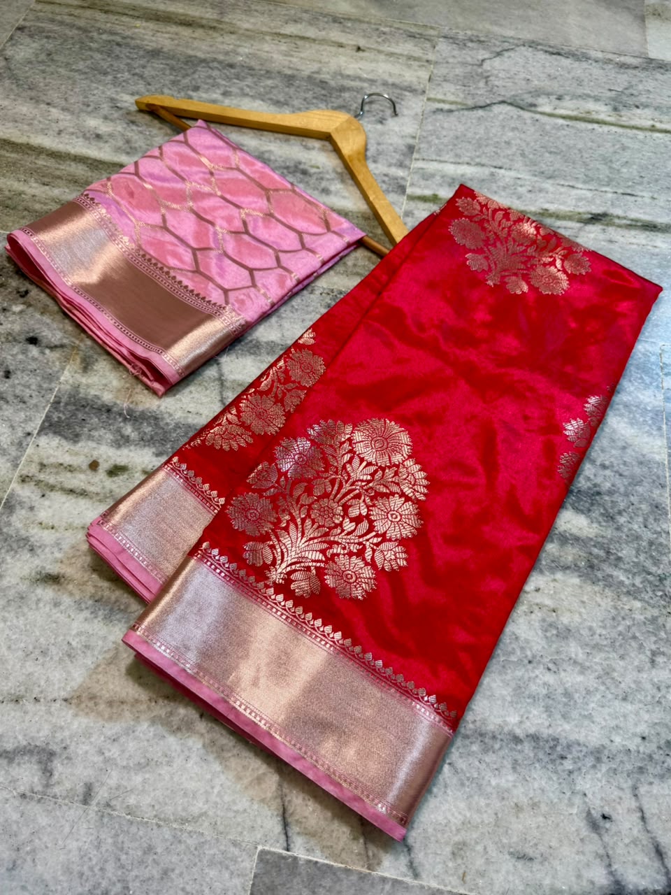 Banarasi katan silk fabric saree