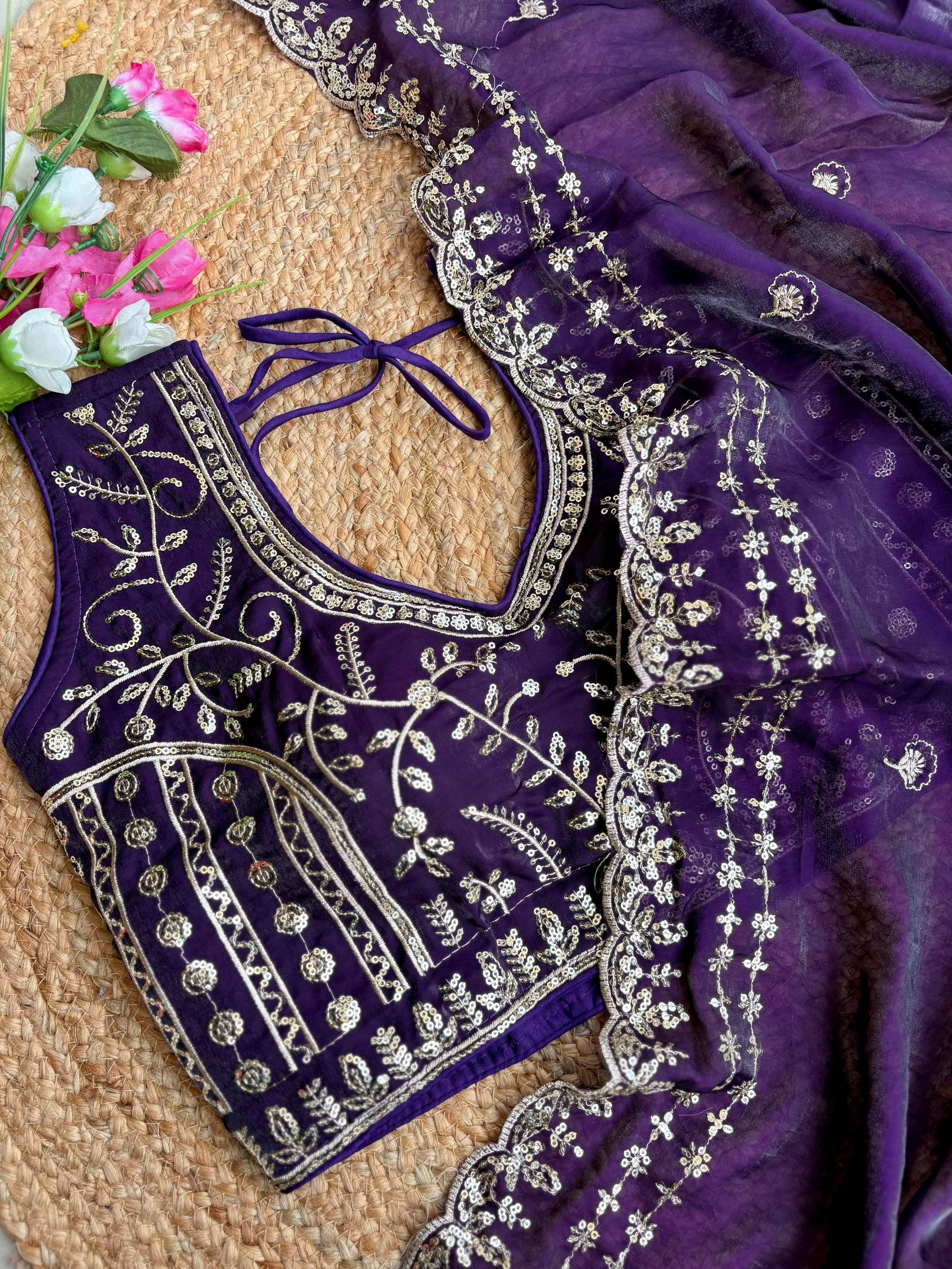 Fendy sattin designer saree ✨