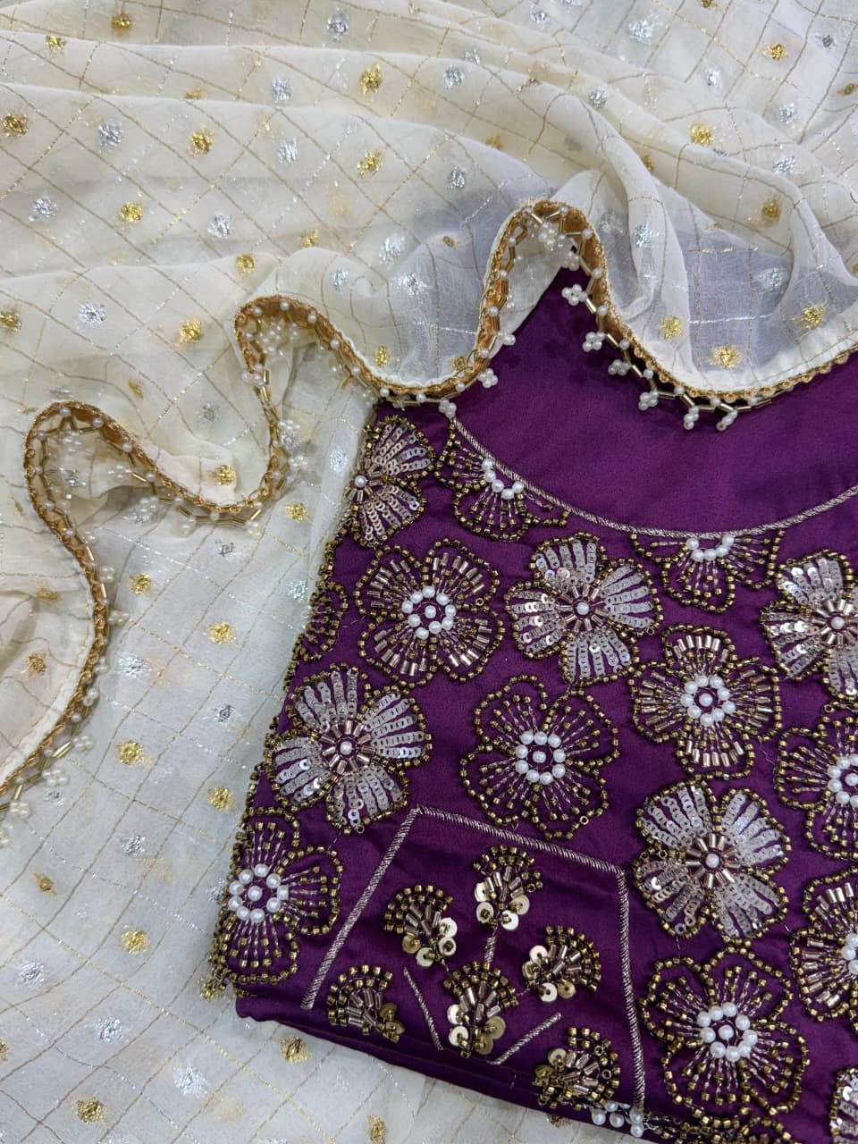 Cruchy georgette designer saree