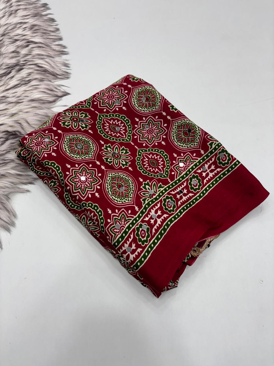Ajarakh design saree ✨