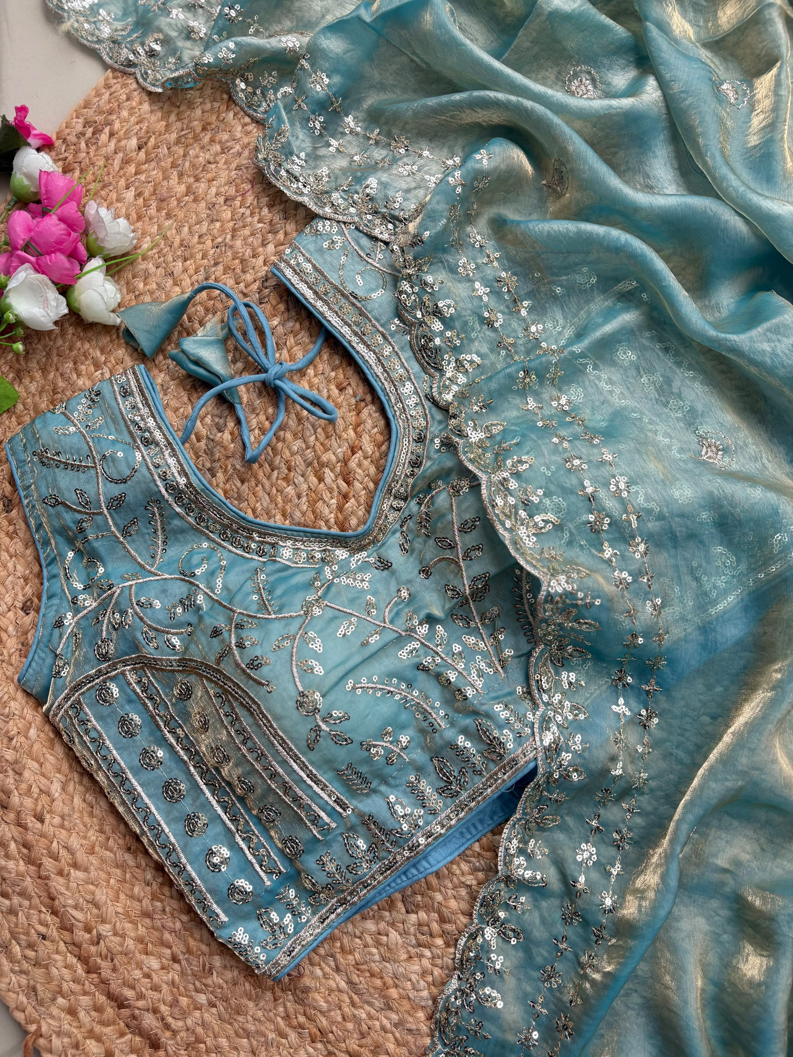 Fendy sattin designer saree ✨