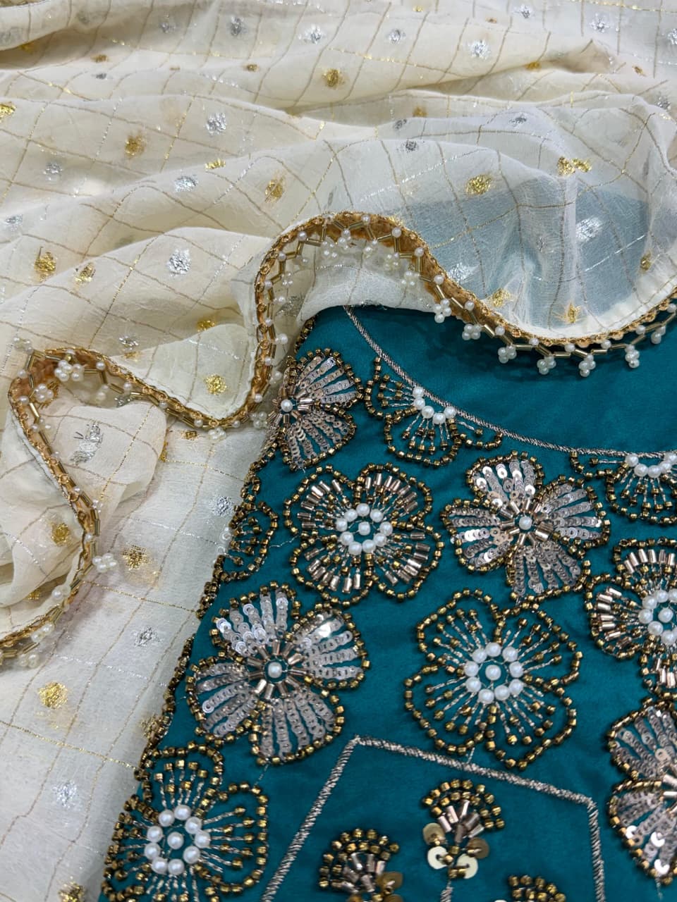 Cruchy georgette designer saree