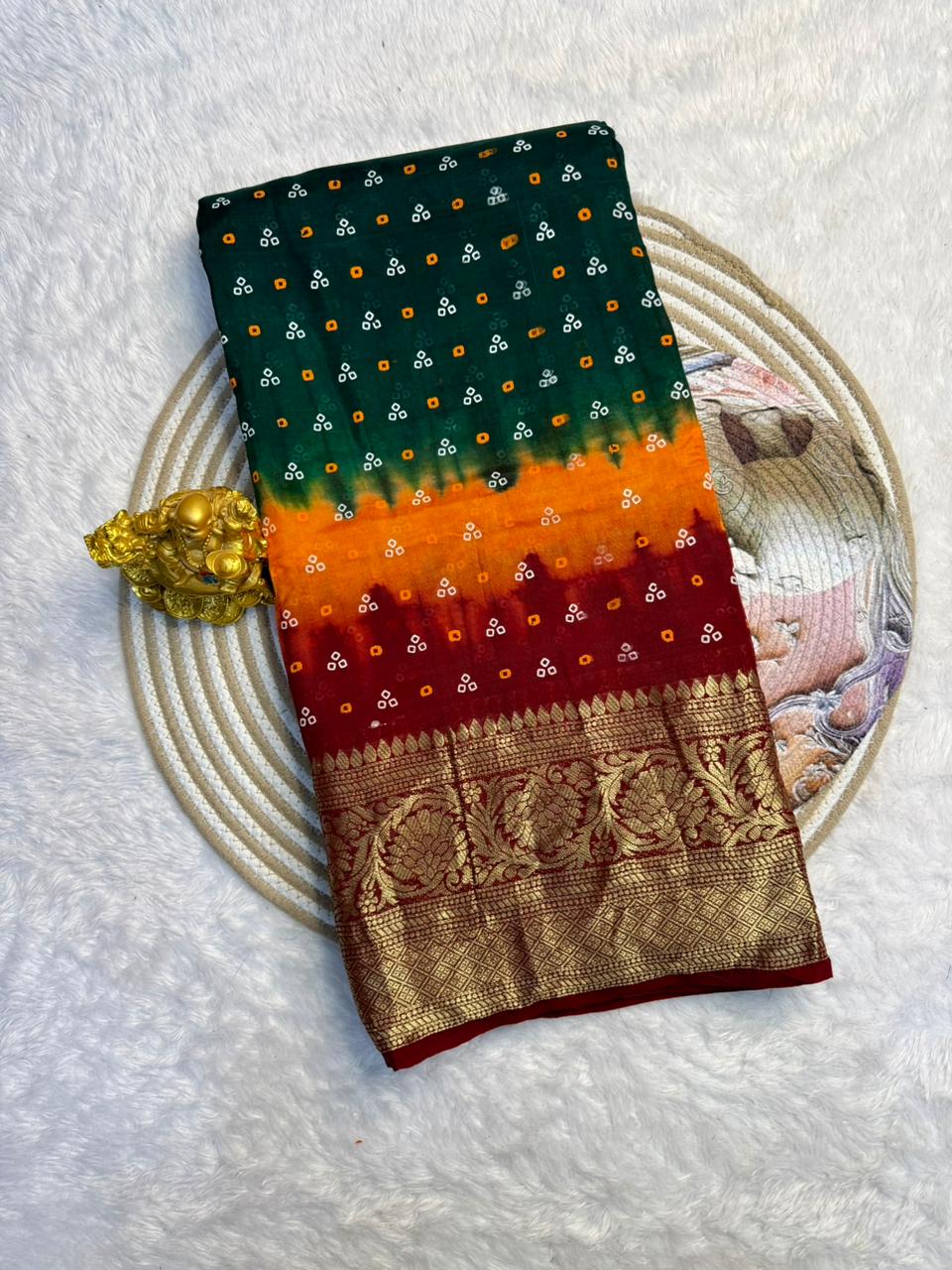 Kanjivaram bandhini silk saree