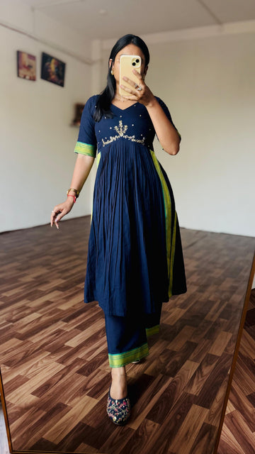 Mangalagiri handloom designer kurta-pant set