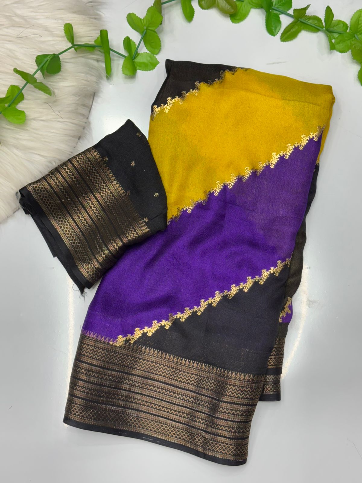 marshmallow multi colour saree