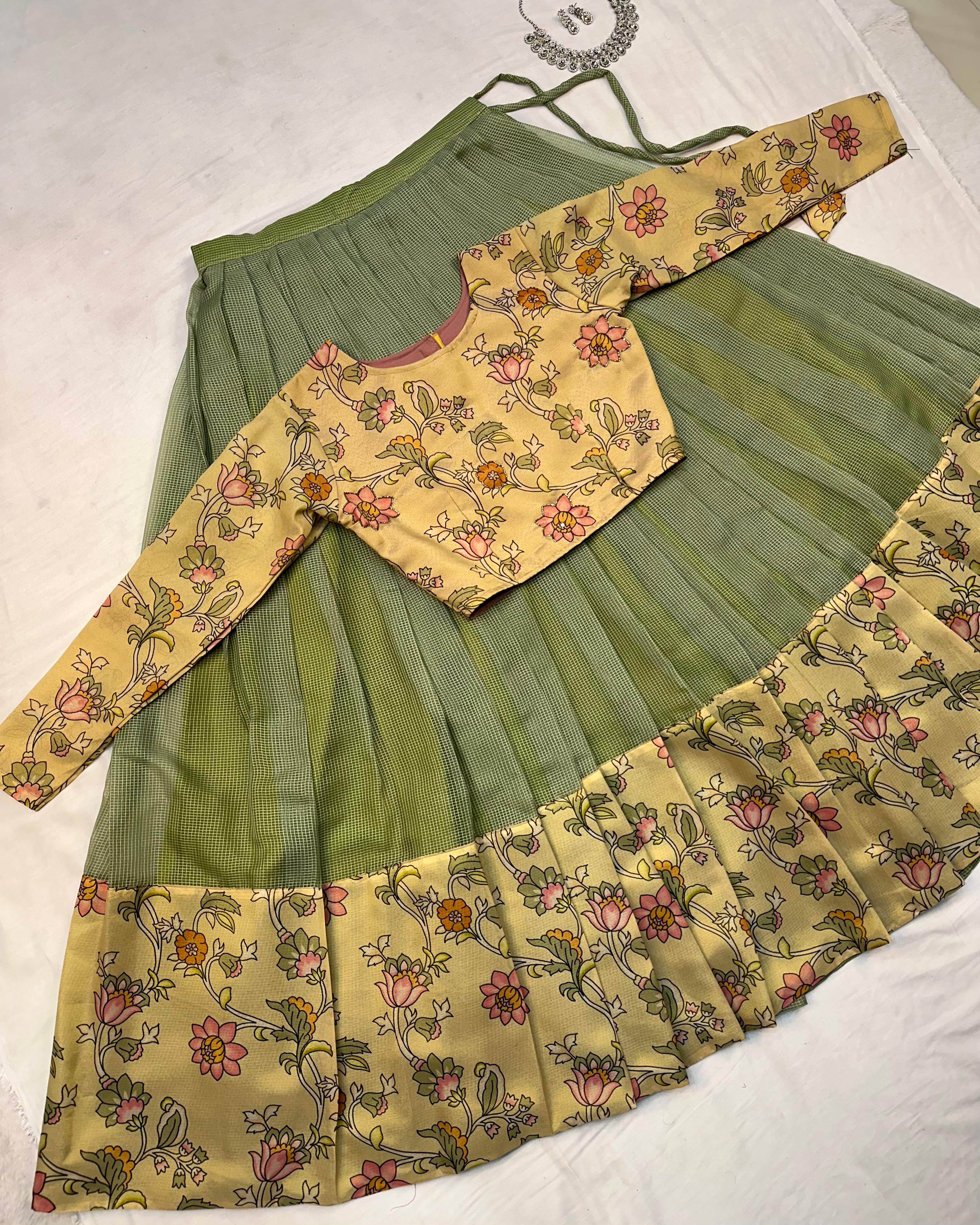 kota Doria crop top lehenga