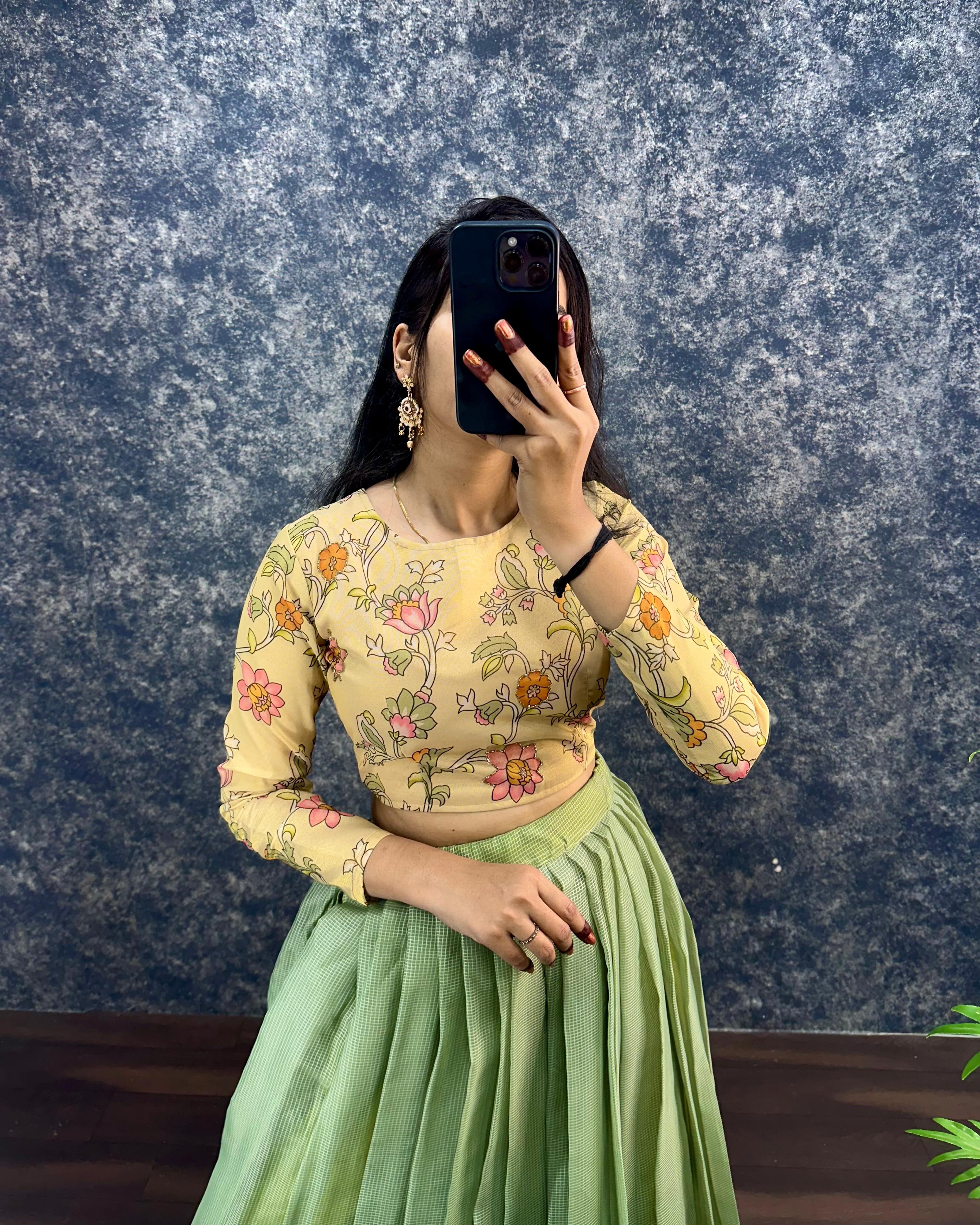 kota Doria crop top lehenga