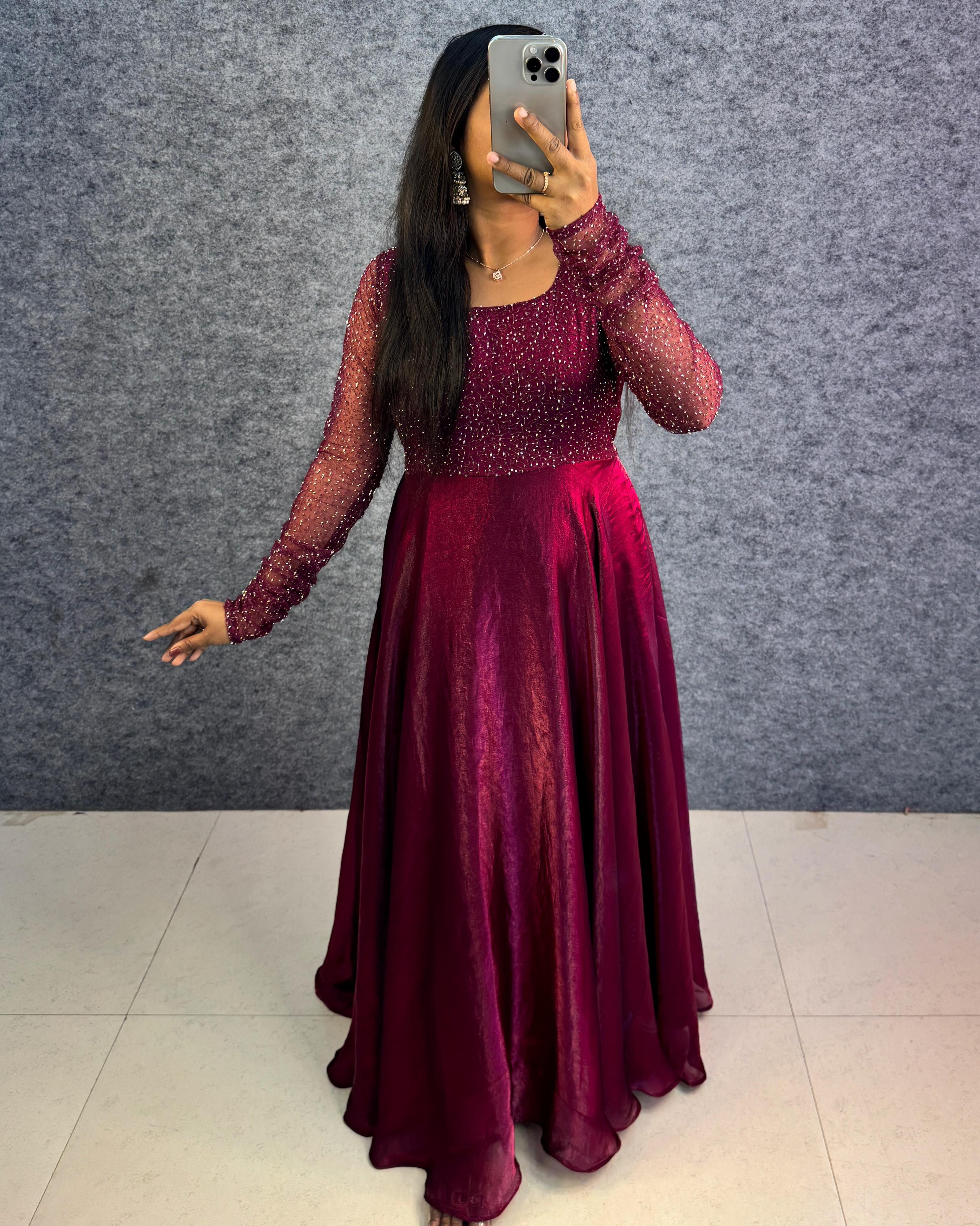 Party wear draping style gown outfit