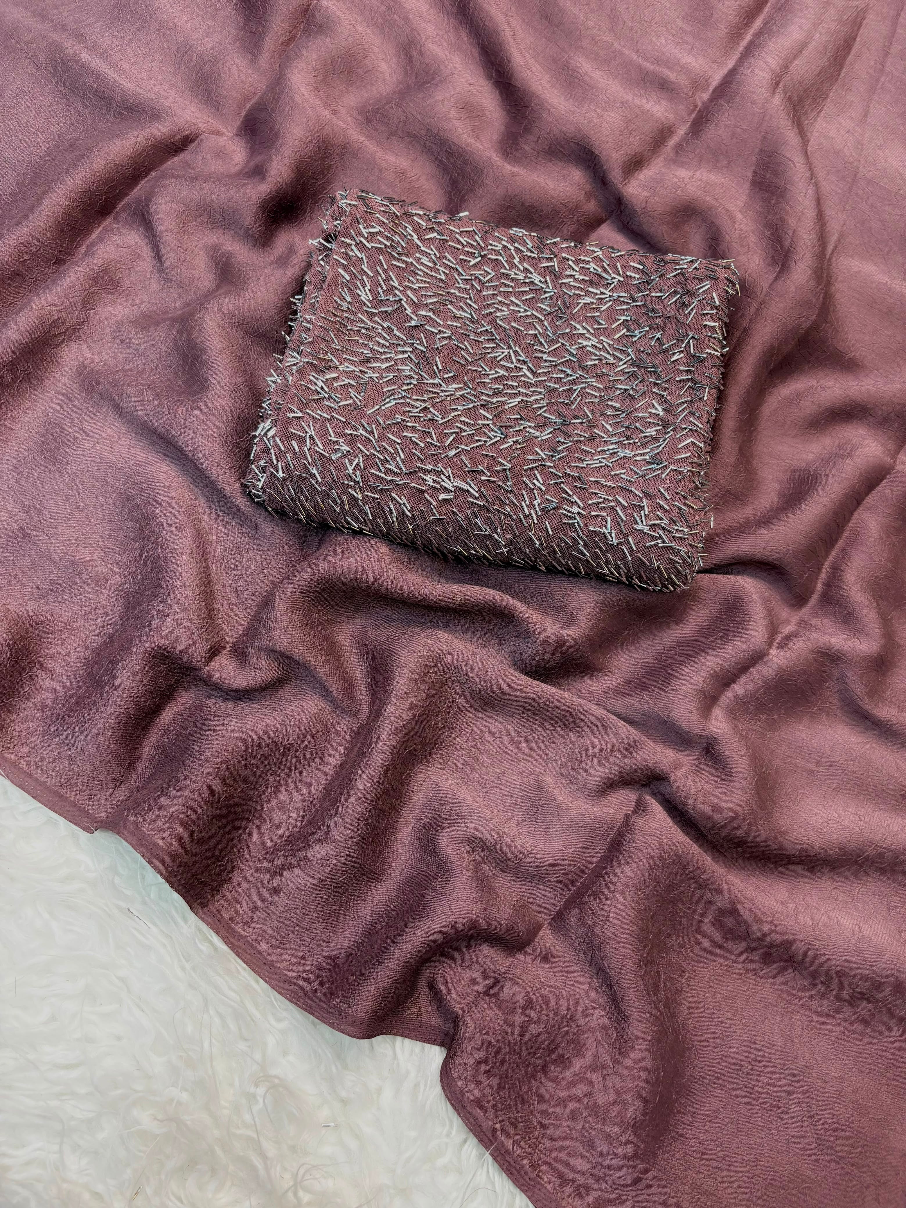 Imported designer blouse with  crush rangoli silk saree