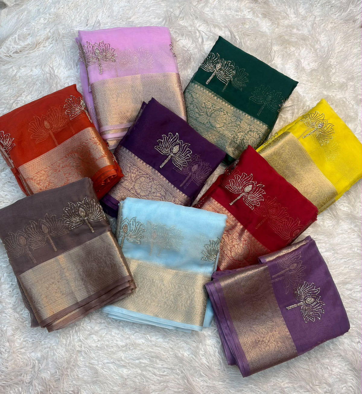 Kanchipuram organza tissue lotus 🪷 work saree ✨