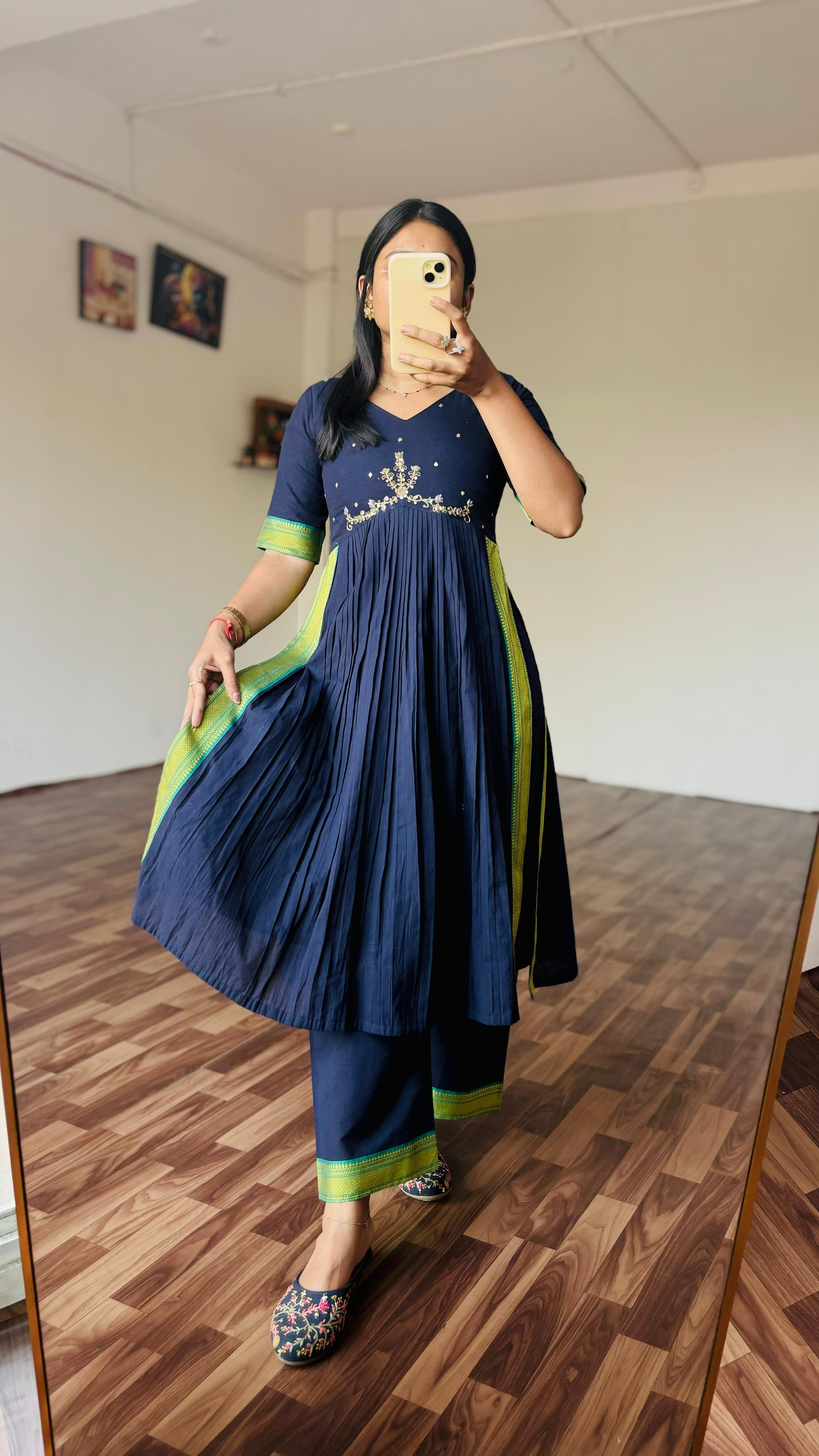 Mangalagiri handloom designer kurta-pant set