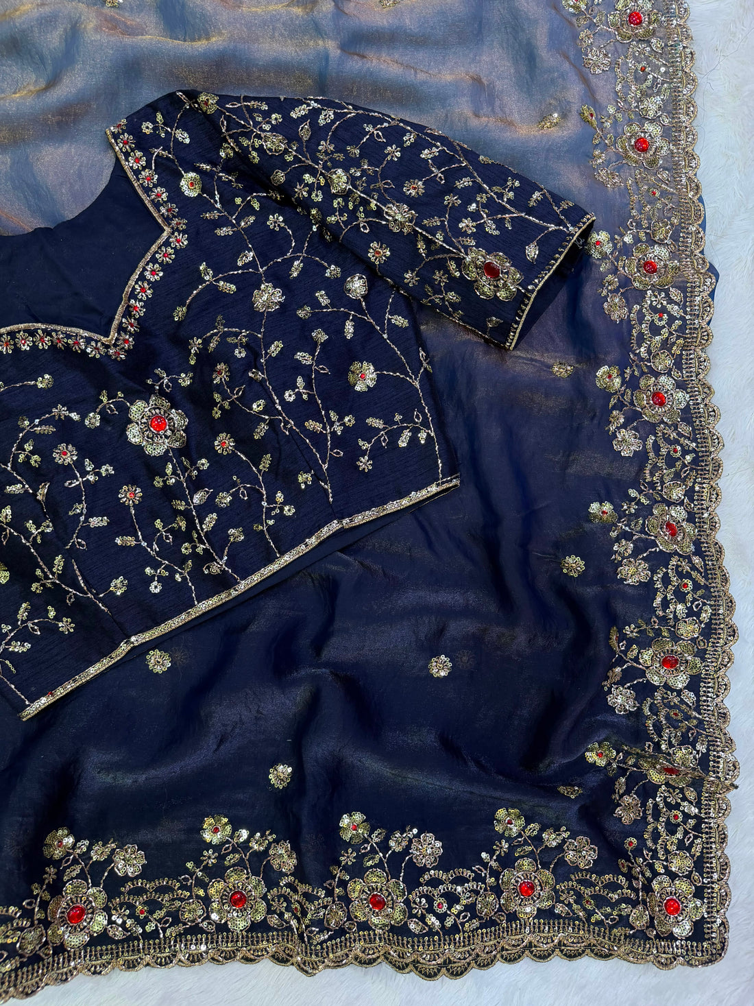 Designer dual shade saree✨