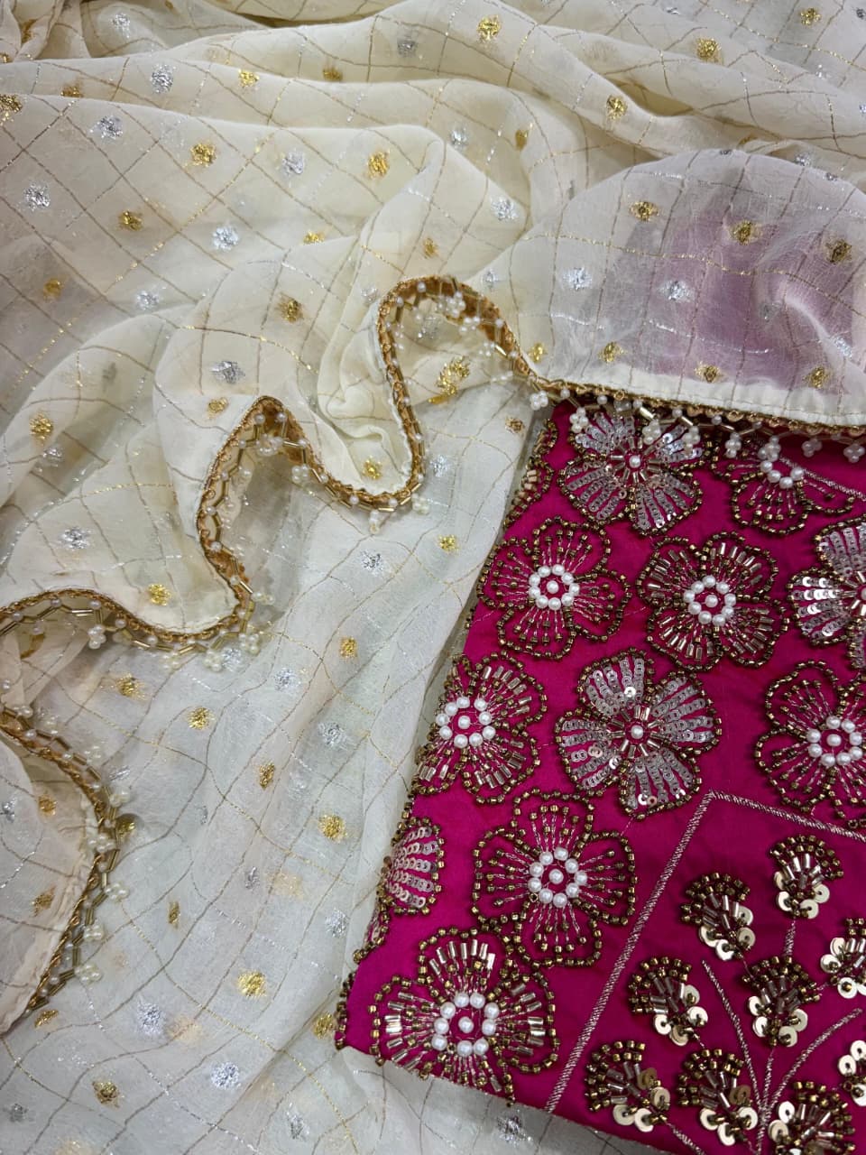 Cruchy georgette designer saree