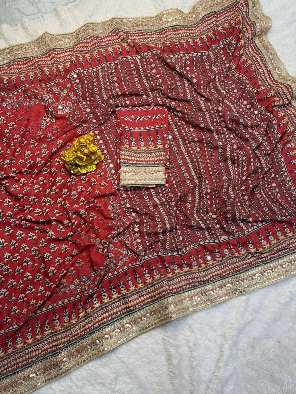 Fox georgette designer saree