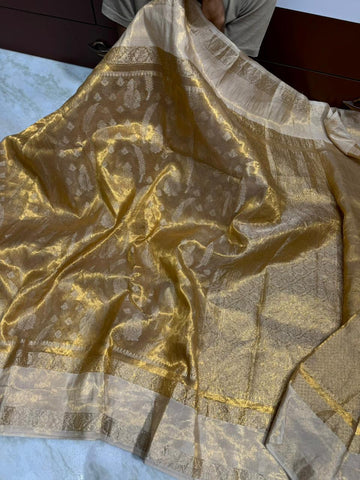 Copper tissue benaresi saree